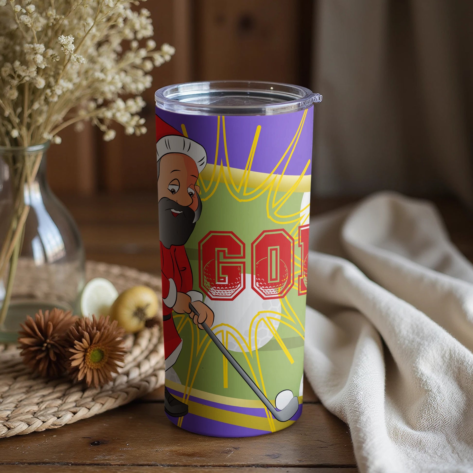 Colorful Golfing Design Travel Tumbler Cup
