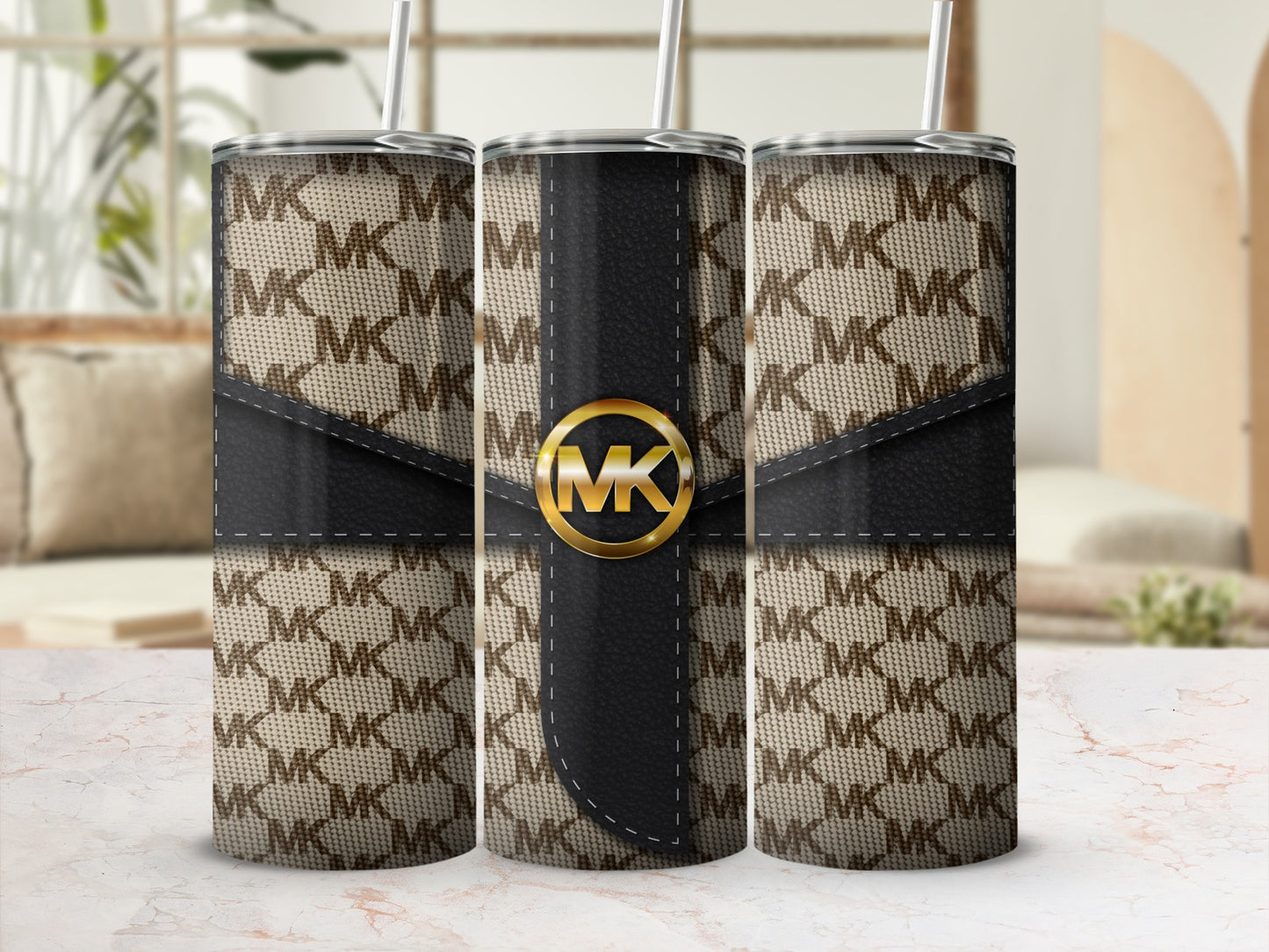 Stylish Designer Insulated Drink Tumbler with Straw