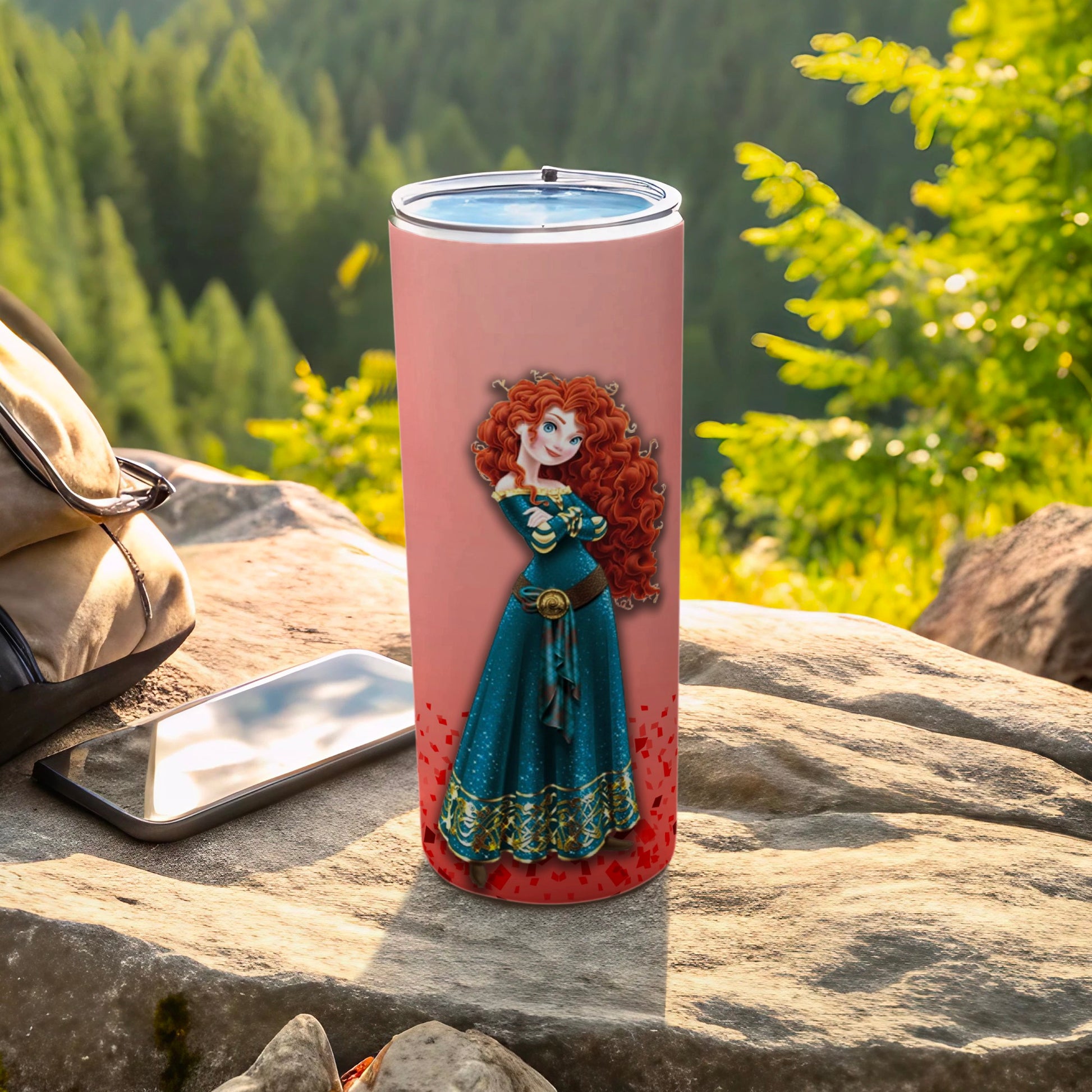 Princess Red Hair Character Design Travel Mug