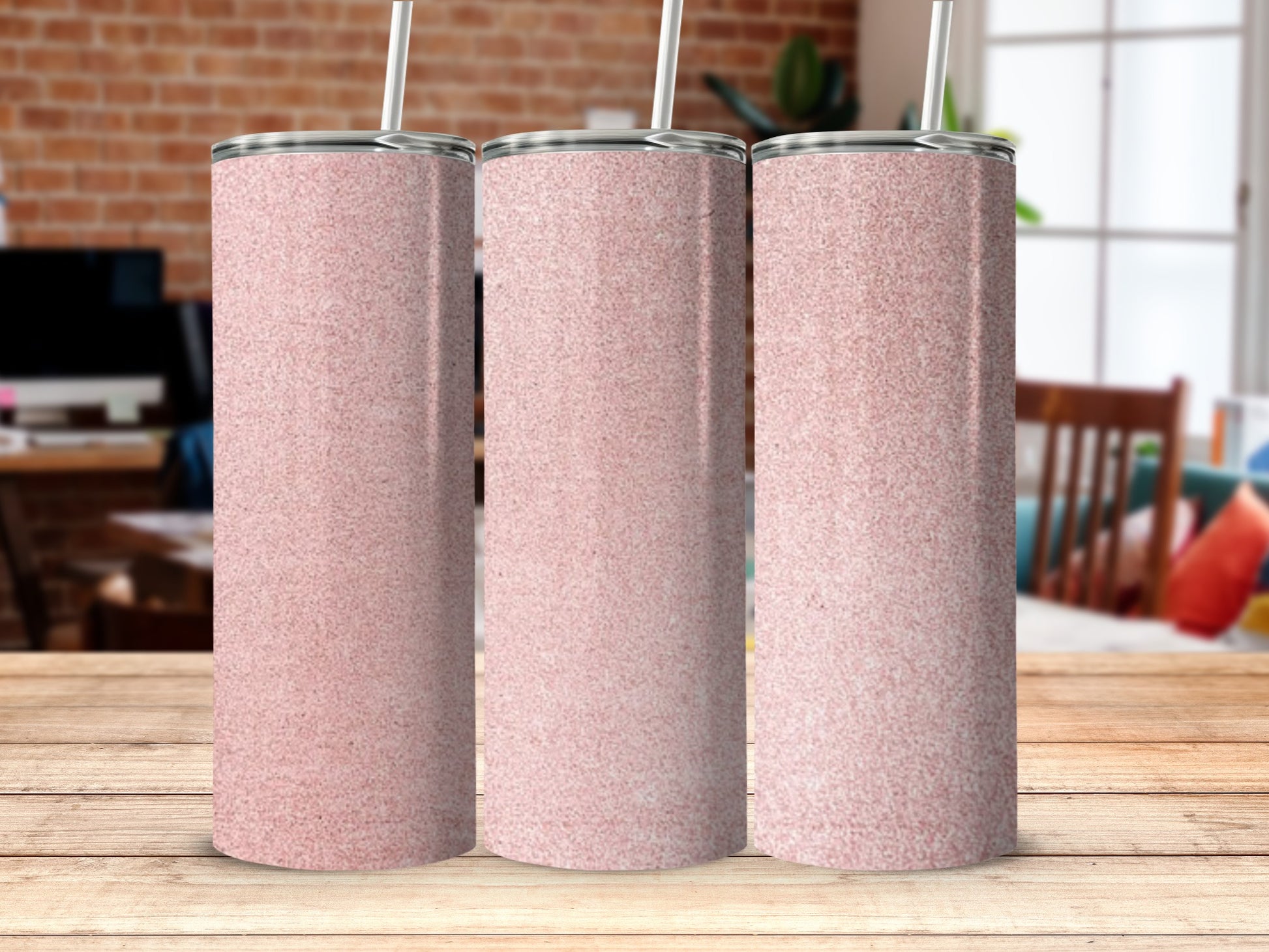 Light Pink Glitter Tumbler for Stylish Beverage Drinking