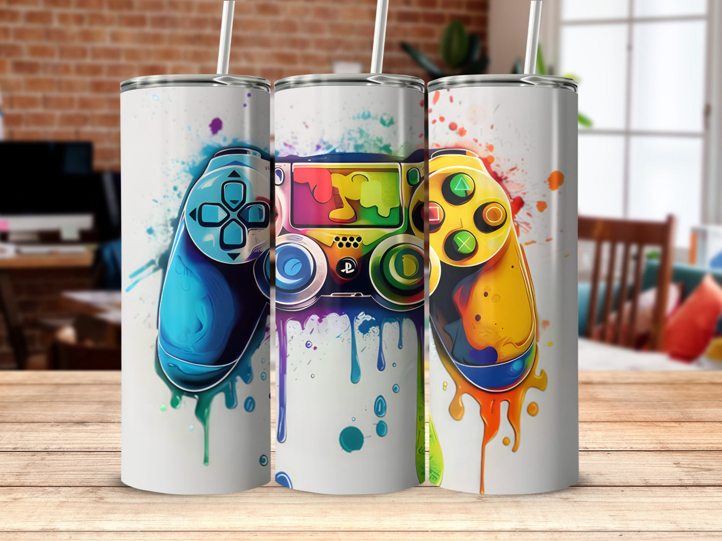 Vibrant Artistic Controller Print for Gaming Enthusiasts