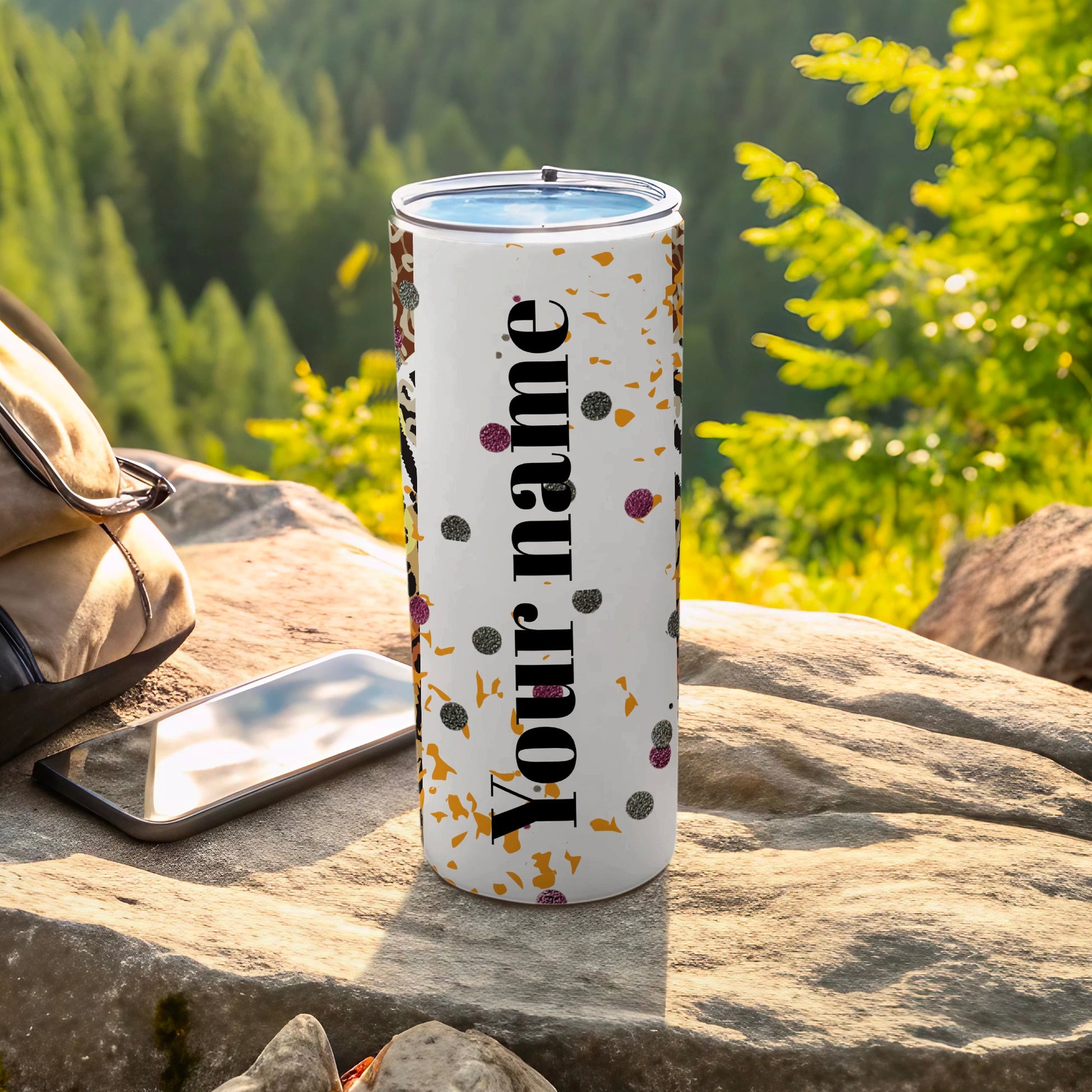 Personalized Outdoor Travel Mug with Custom Name Design