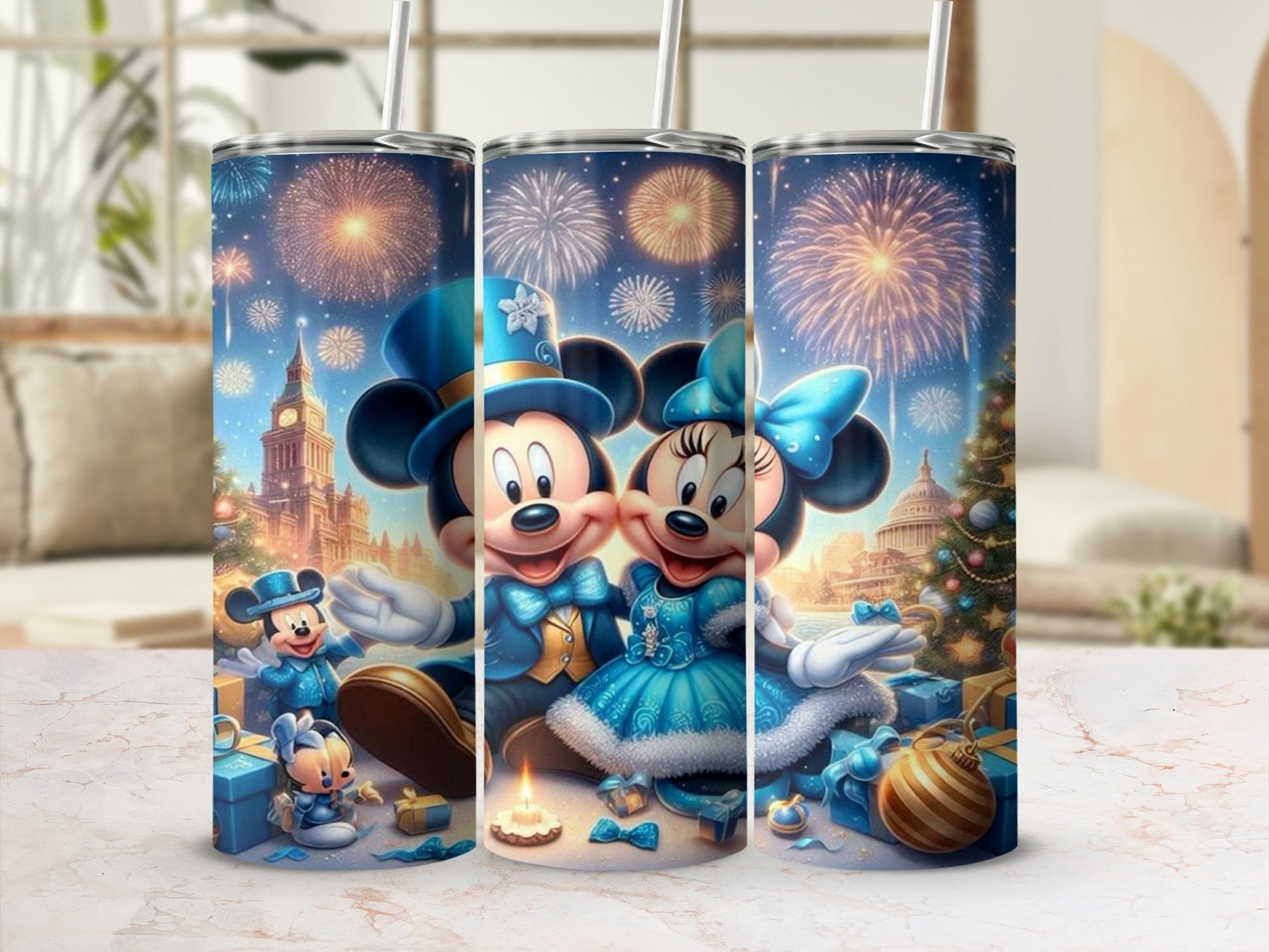 Fireworks Mickey and Minnie Mouse Tumbler Celebration
