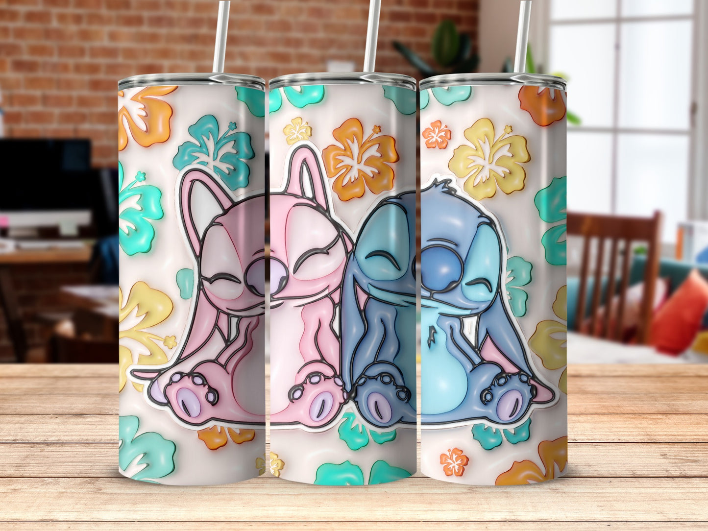 Adorable Floral Themed Art on Cute Animal Tumblers