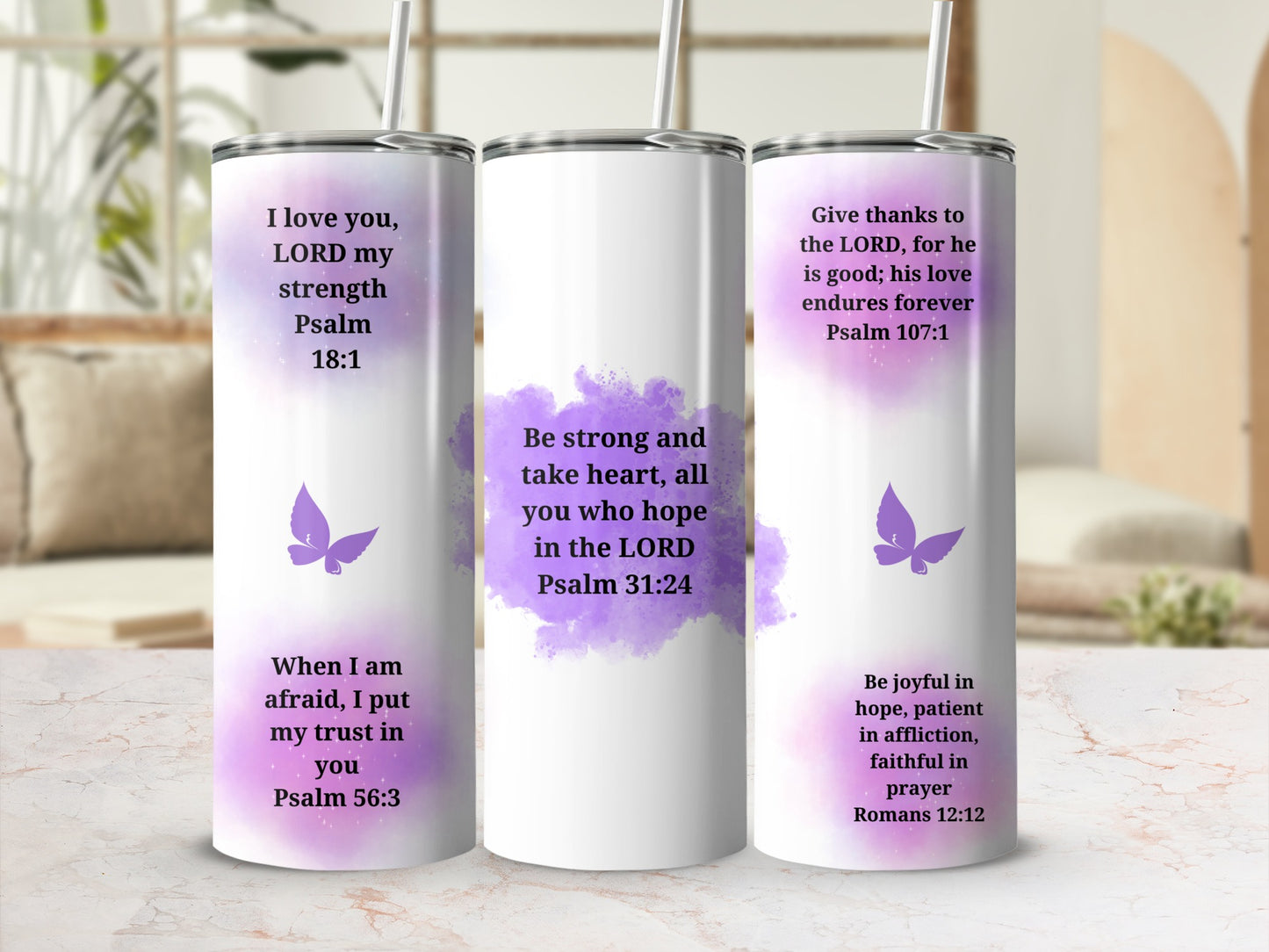 Inspirational Bible Verse Stainless Steel Tumbler