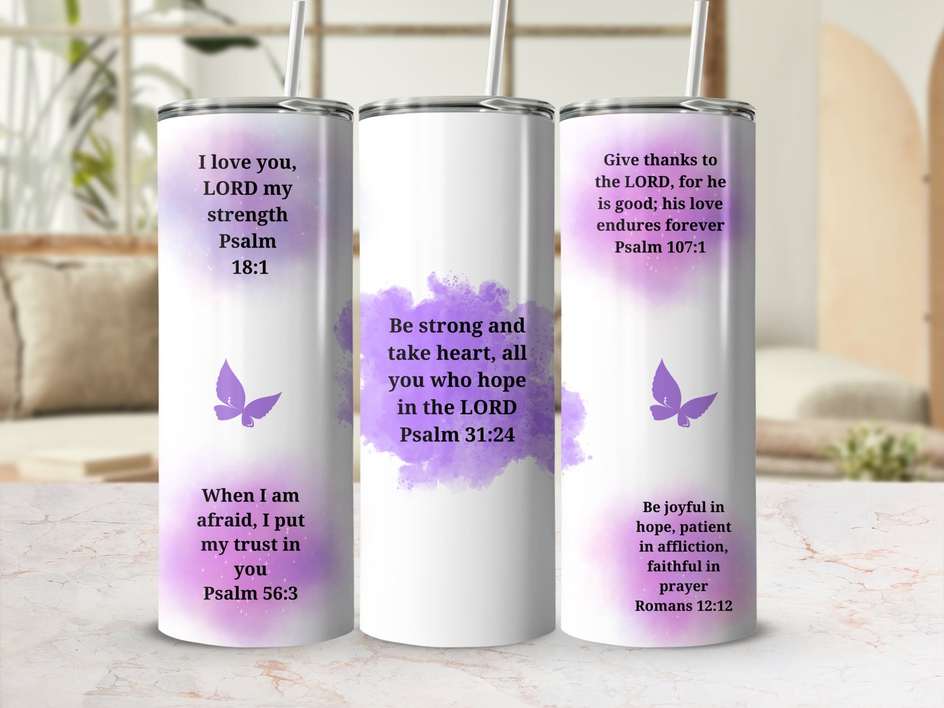 Inspirational Bible Verse Stainless Steel Tumbler