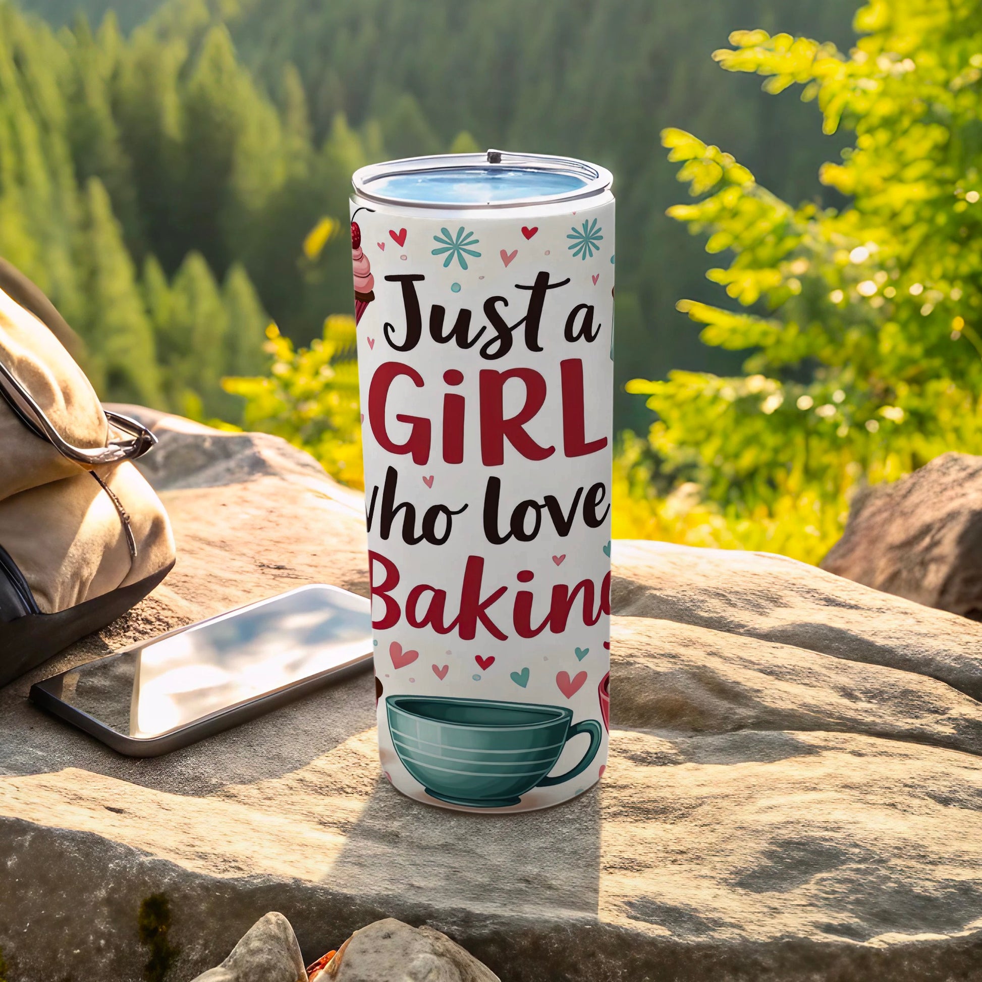 Just a GIRL who love Baking quote message tumbler product type