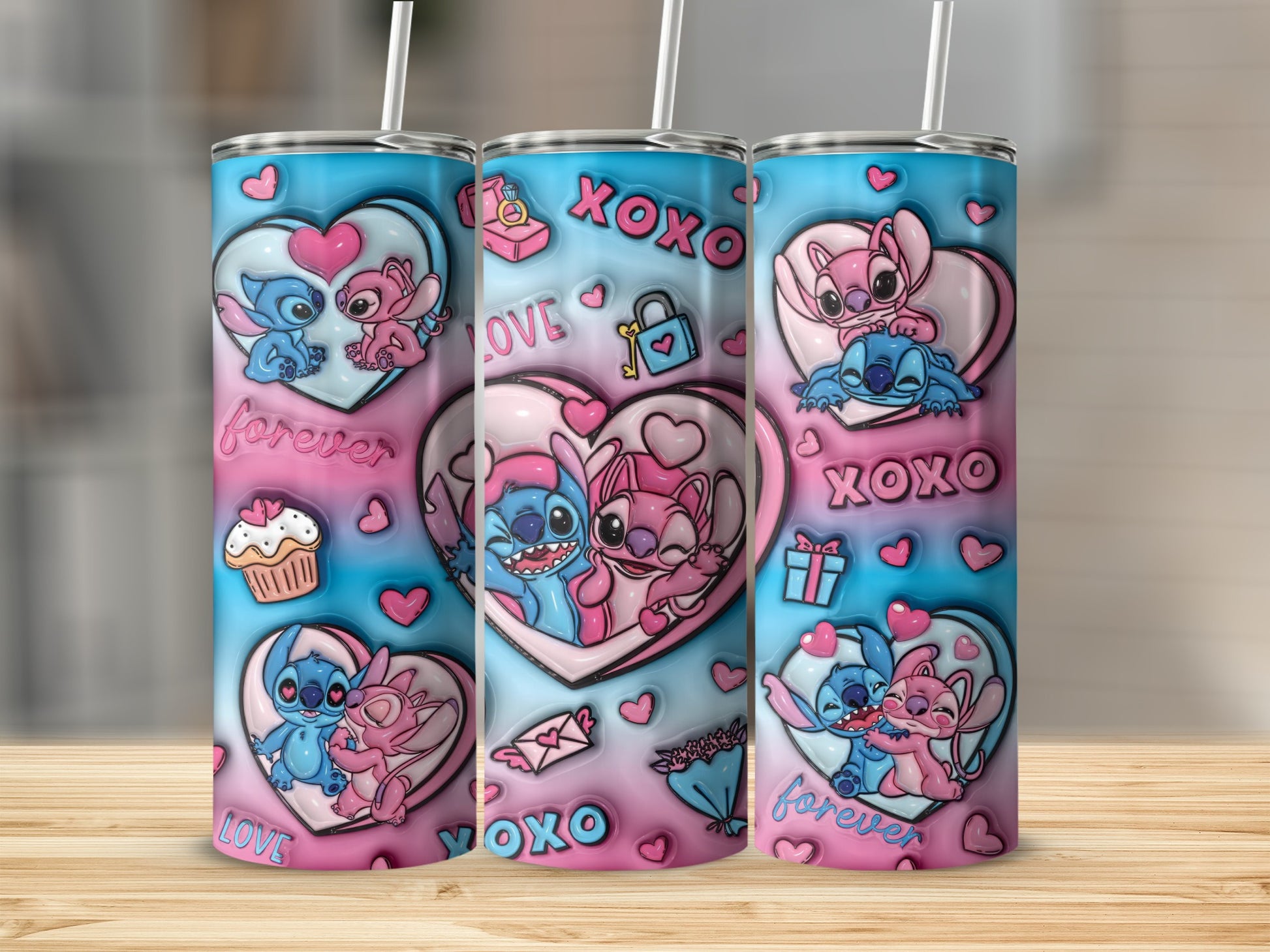 Cute Cartoon Love Theme Insulated Cup Design