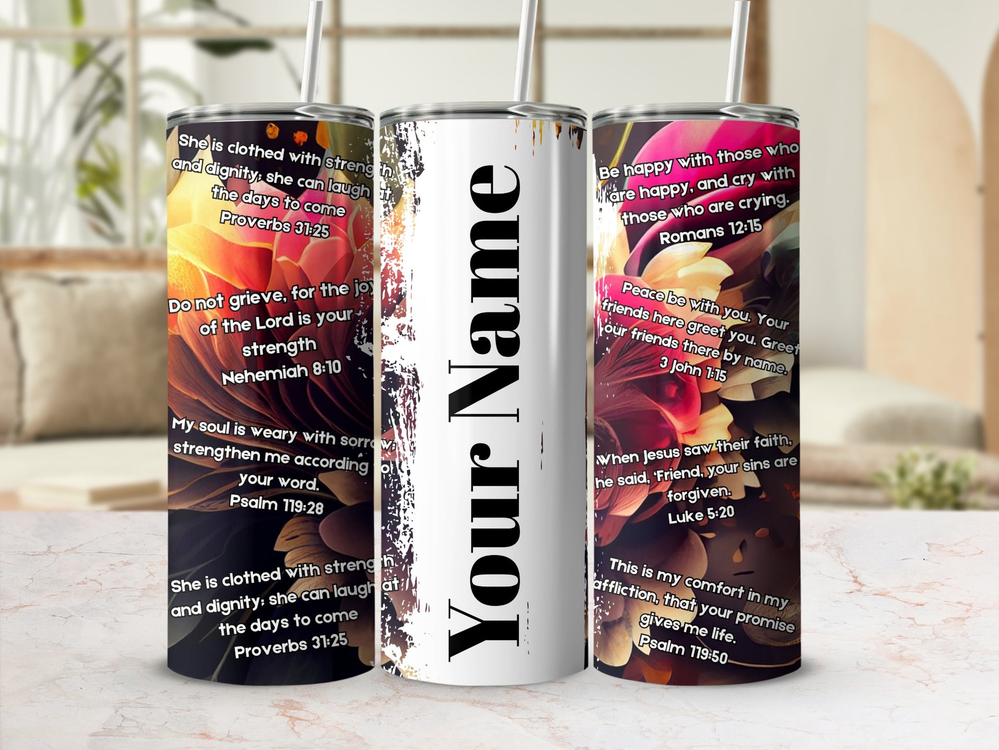 Personalized Inspirational Bible Verses Tumbler Cup