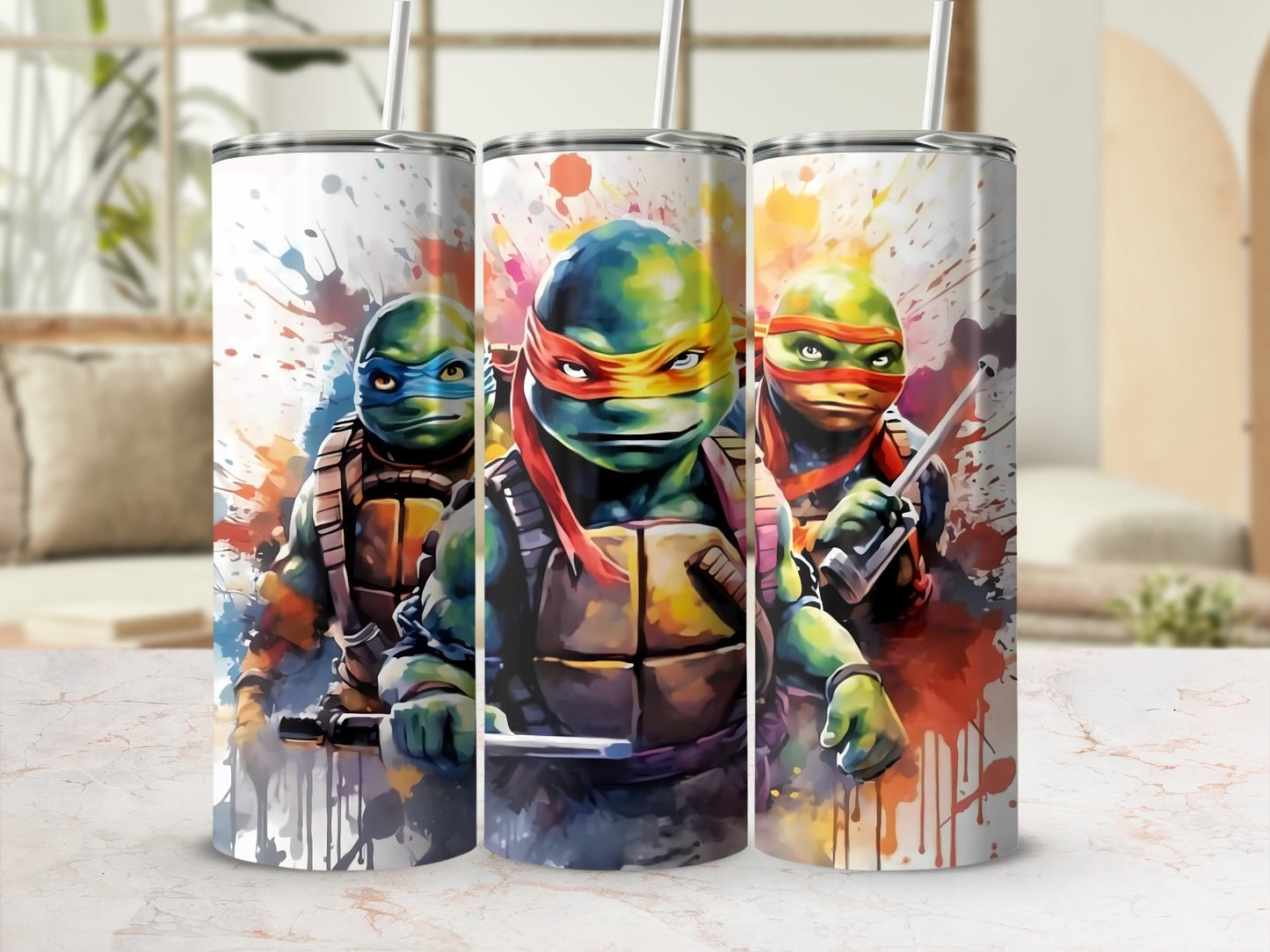 Colorful Heroes Themed Drink Tumbler Set