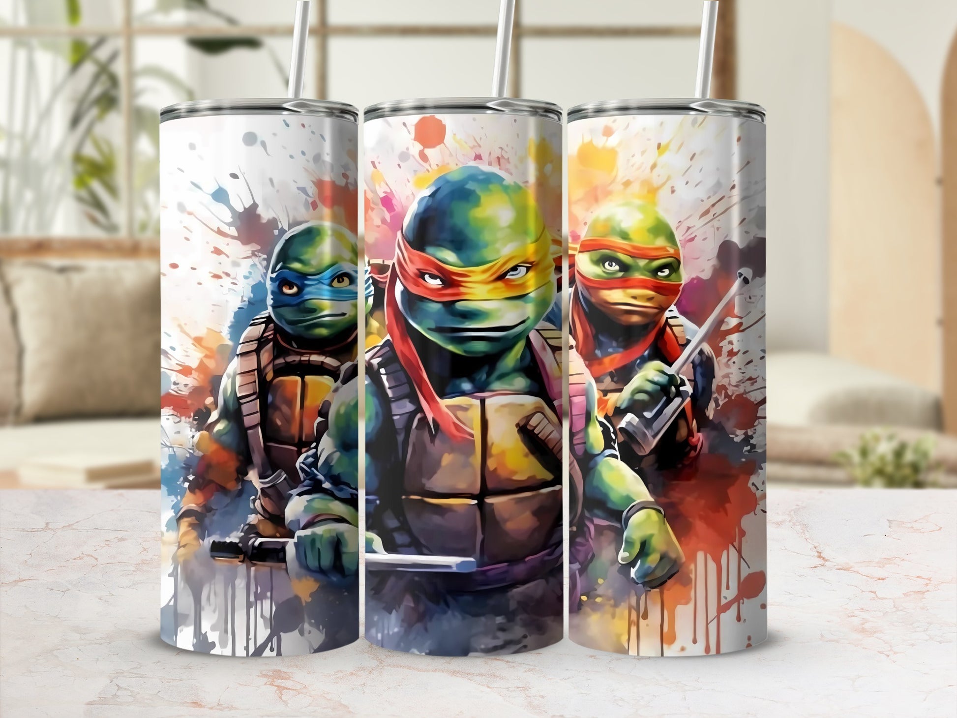 Colorful Heroes Themed Drink Tumbler Set