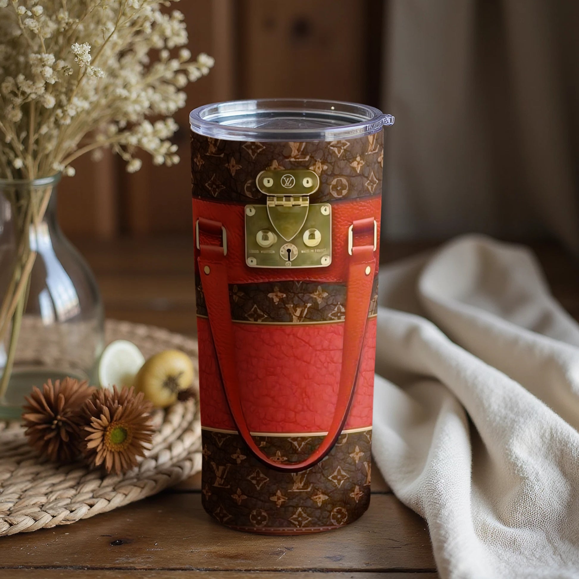 Stylish Tall Designer Mug with Handle and Lid