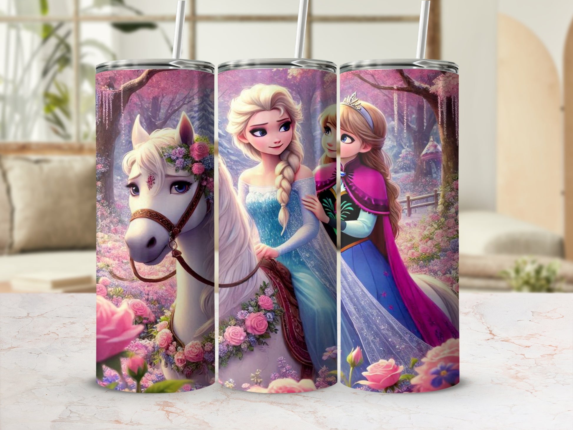 Enchanting Princesses and Horse Themed Tumblers