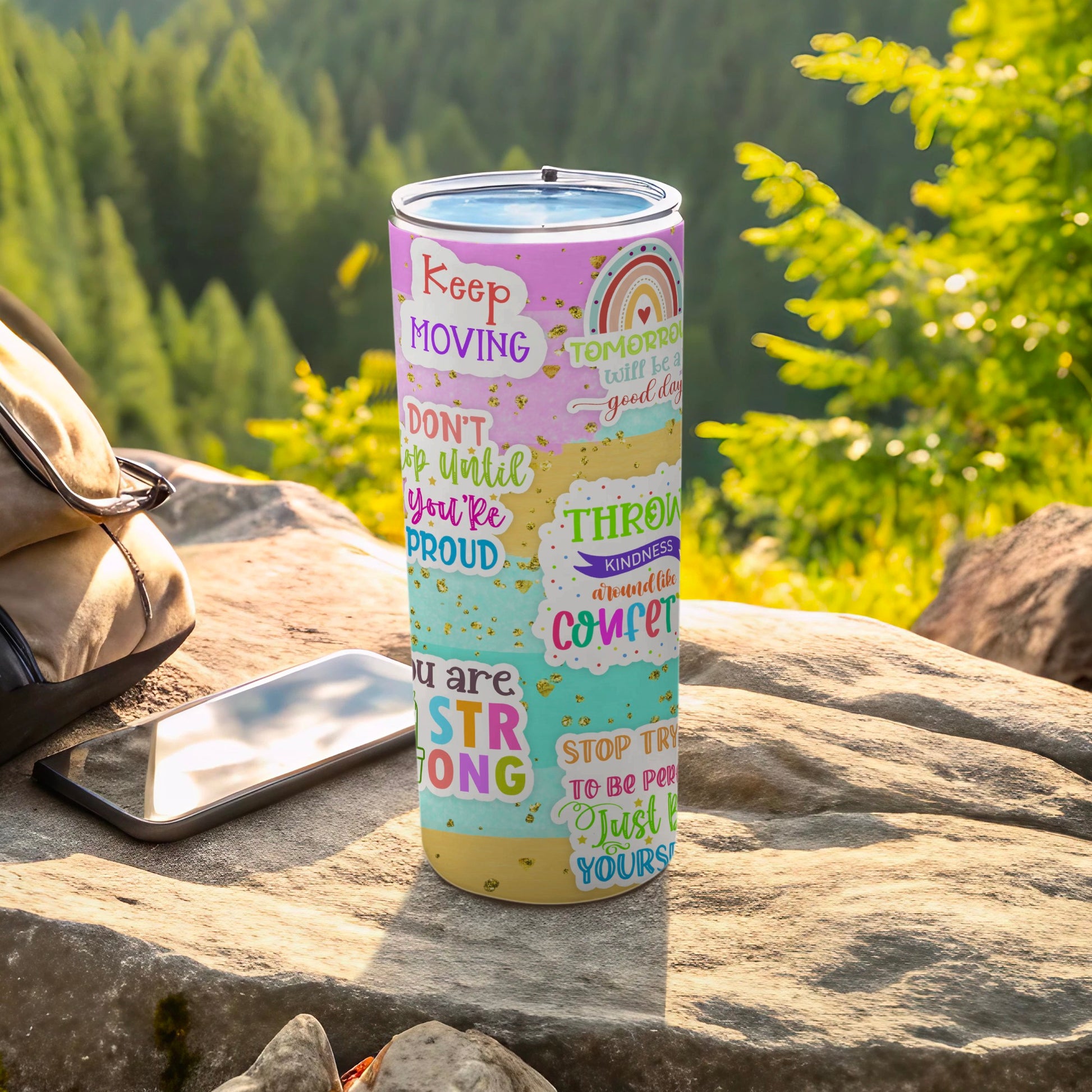 Keep Moving Proud Strong Kindness Confetti Tumbler product type