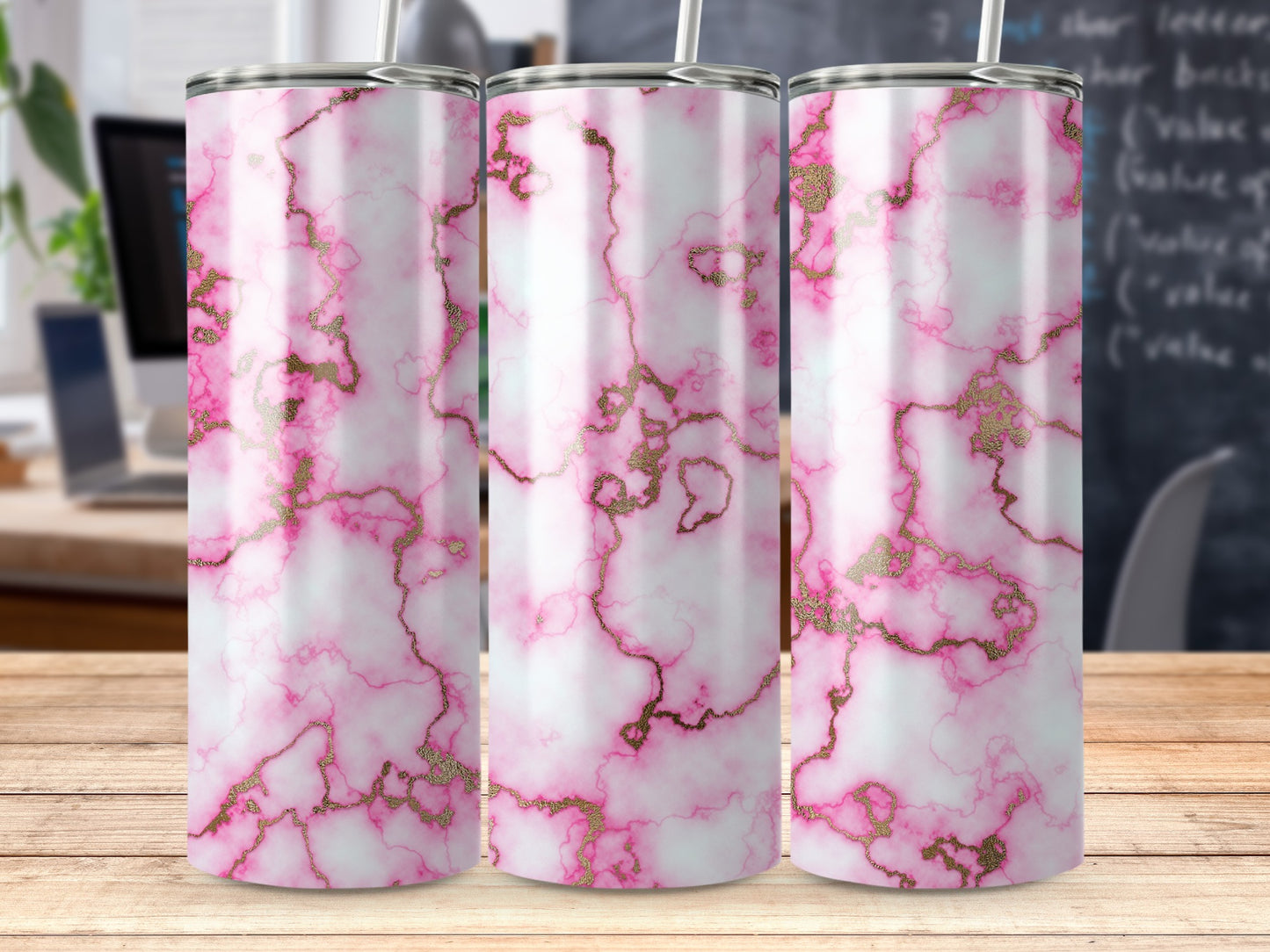 Pink White Gold Marble Pattern Tumbler product type