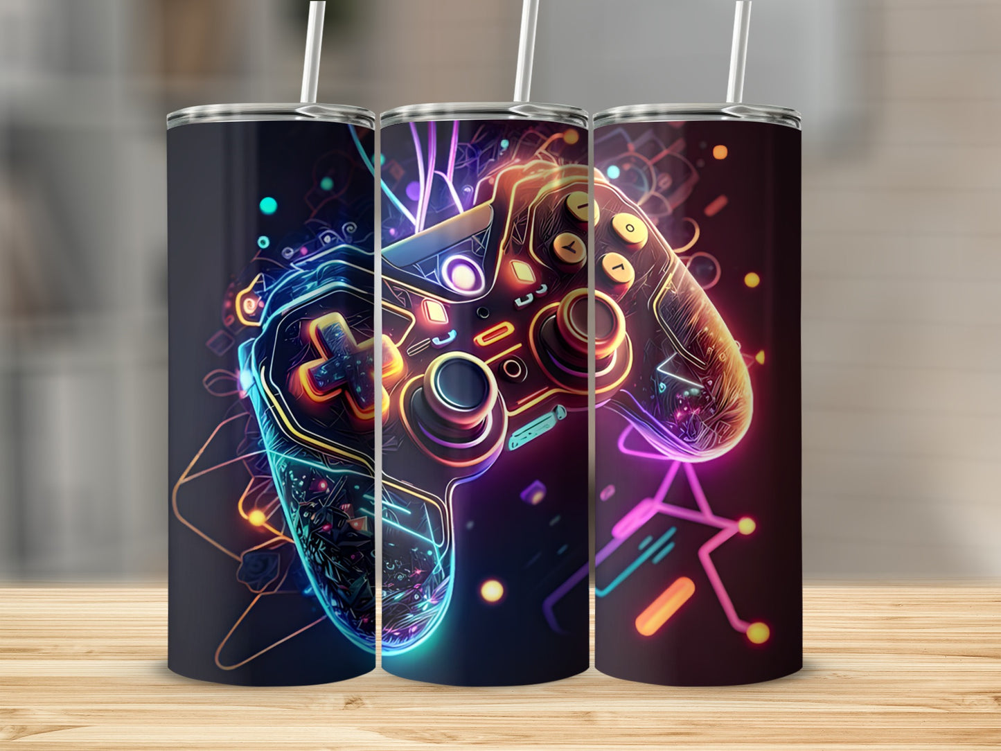 Vibrant Gaming Controller Design Tumbler Cups Product