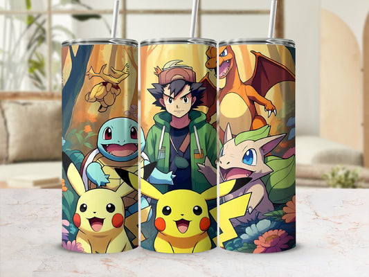 Vibrant Anime Characters Design Insulated Tumbler