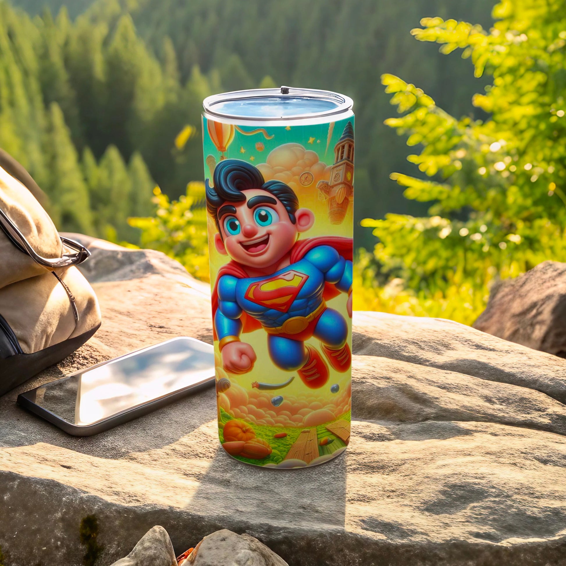 Cute Superhero Cartoon Tumbler for Kids Flask