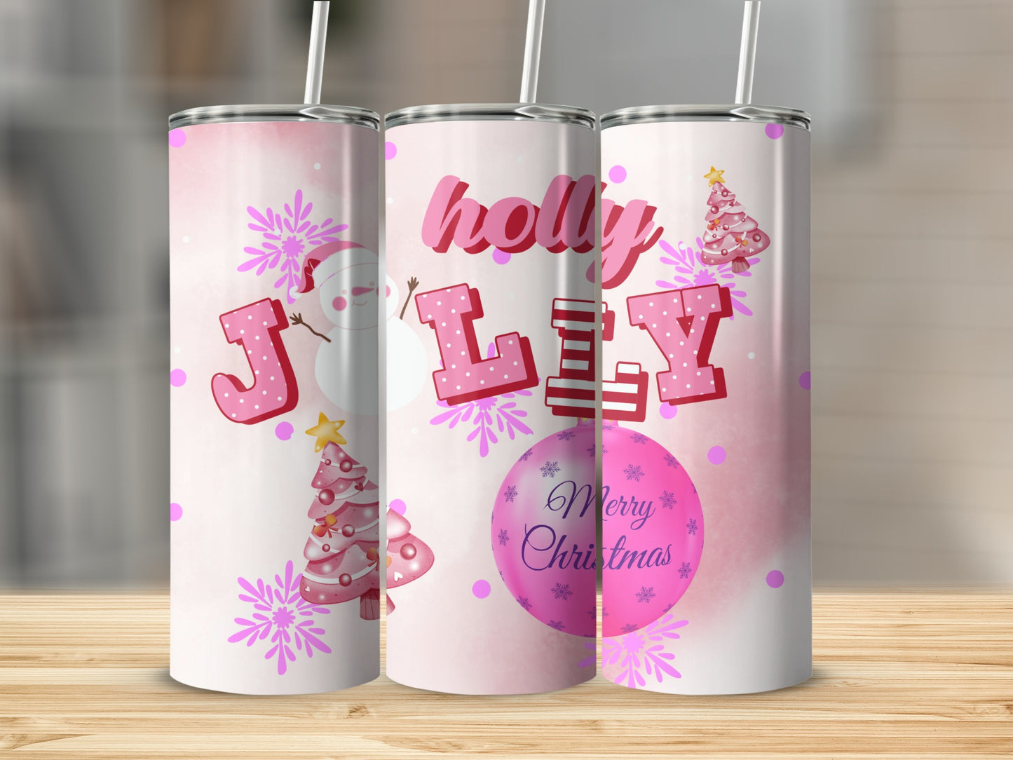 Holly Jolly Christmas Themed Insulated Drinkware