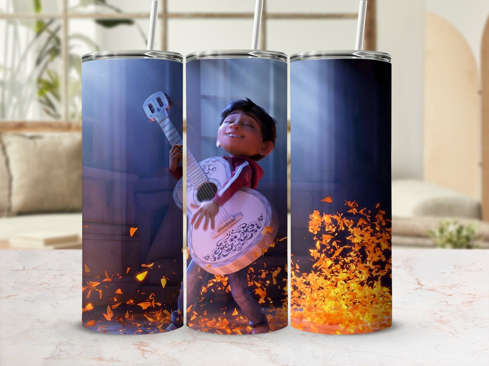 Musical Youth Playing Guitar Themed Tumbler