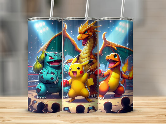 Colorful Anime Heroes Design Travel Tumbler