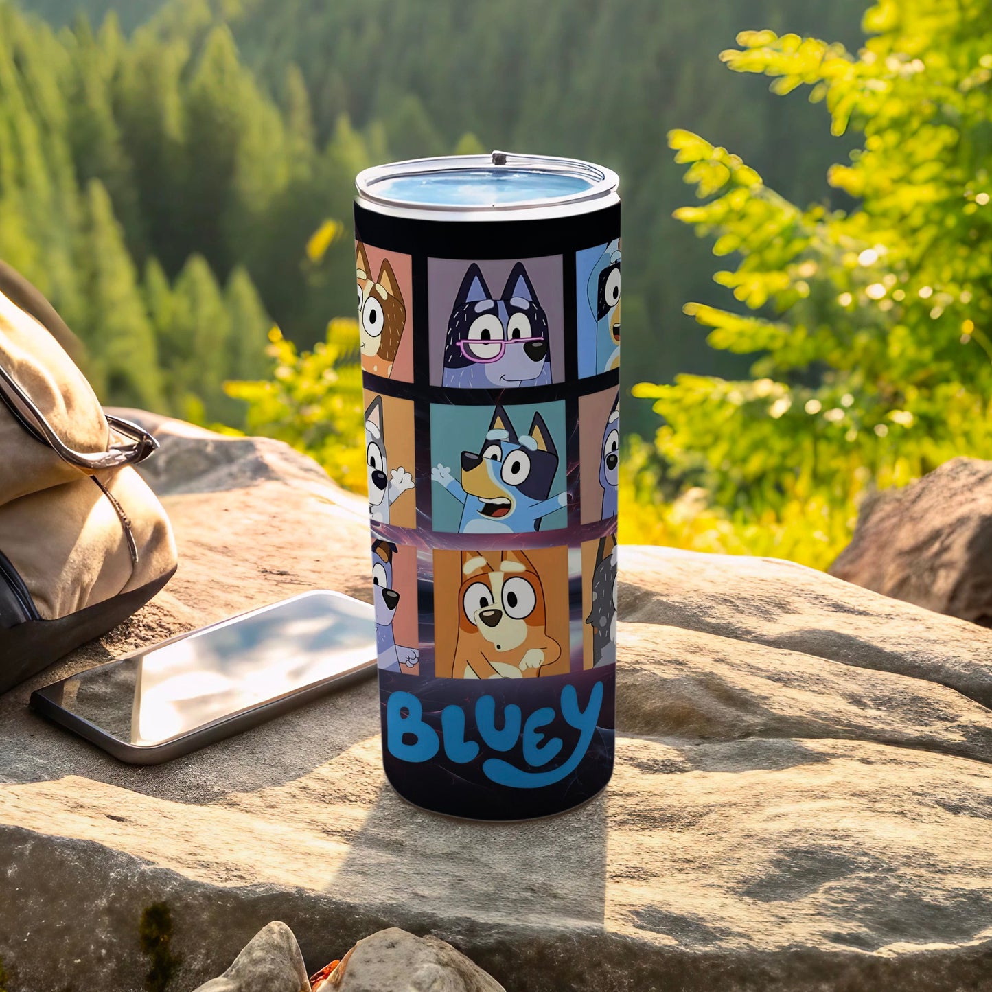 Bluey Cartoon Characters Travel Tumbler for Kids and Adults