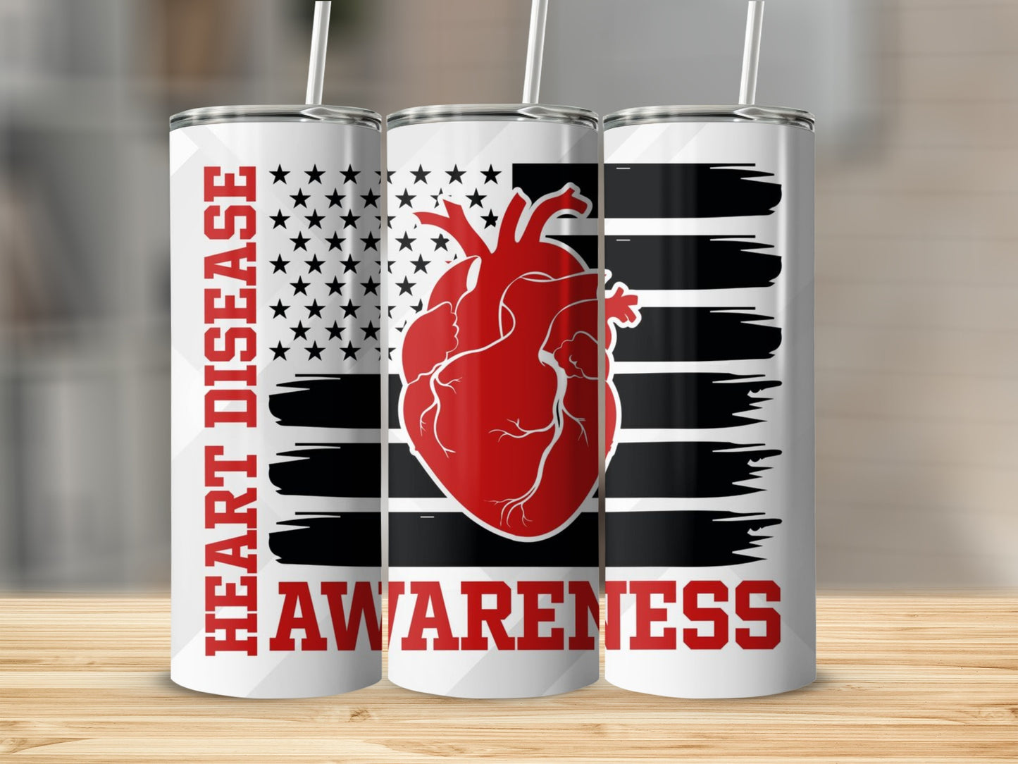 Heart Disease Awareness Custom Tumbler Product