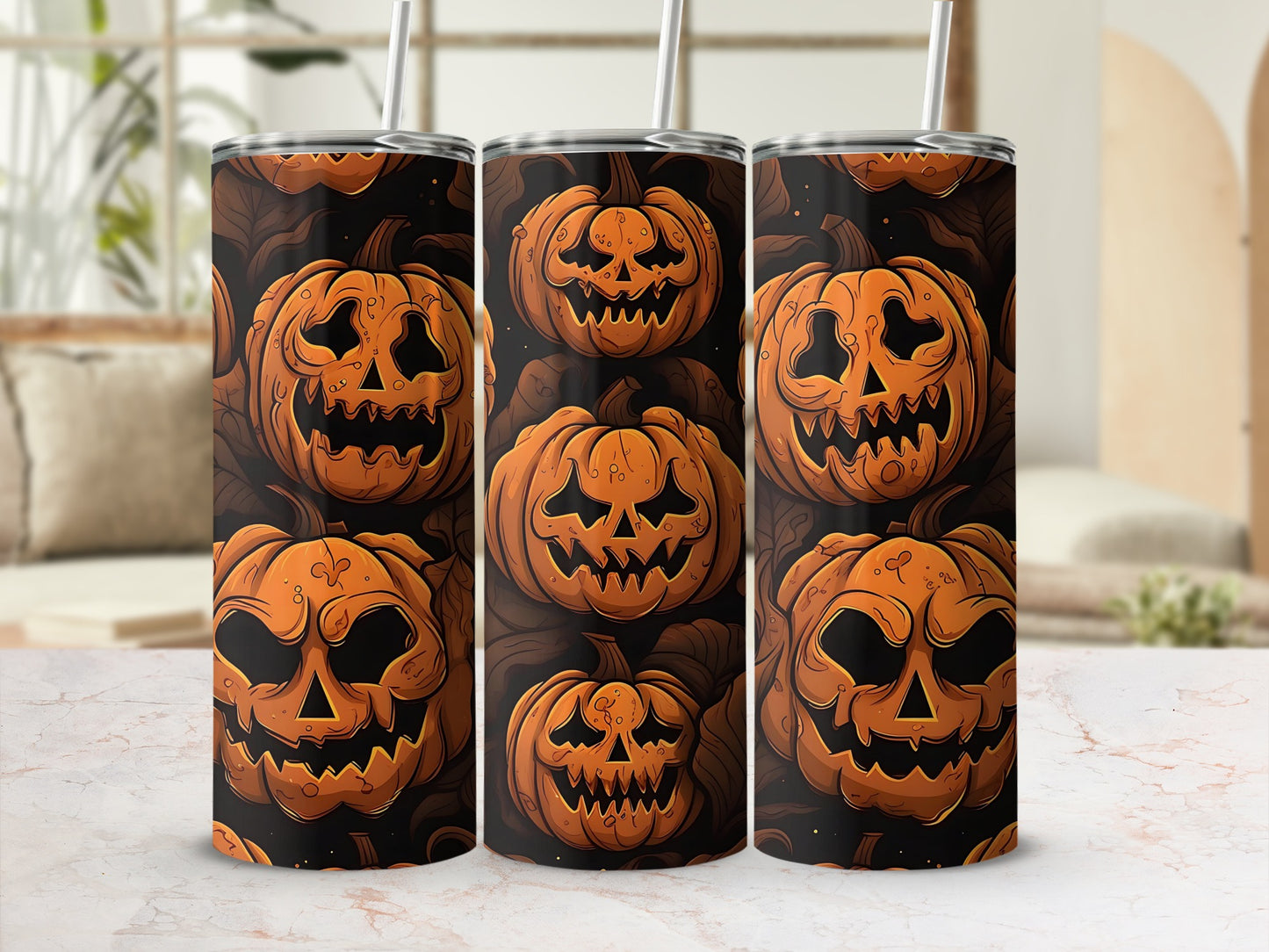 Halloween Themed Pumpkin Faces Tumbler product