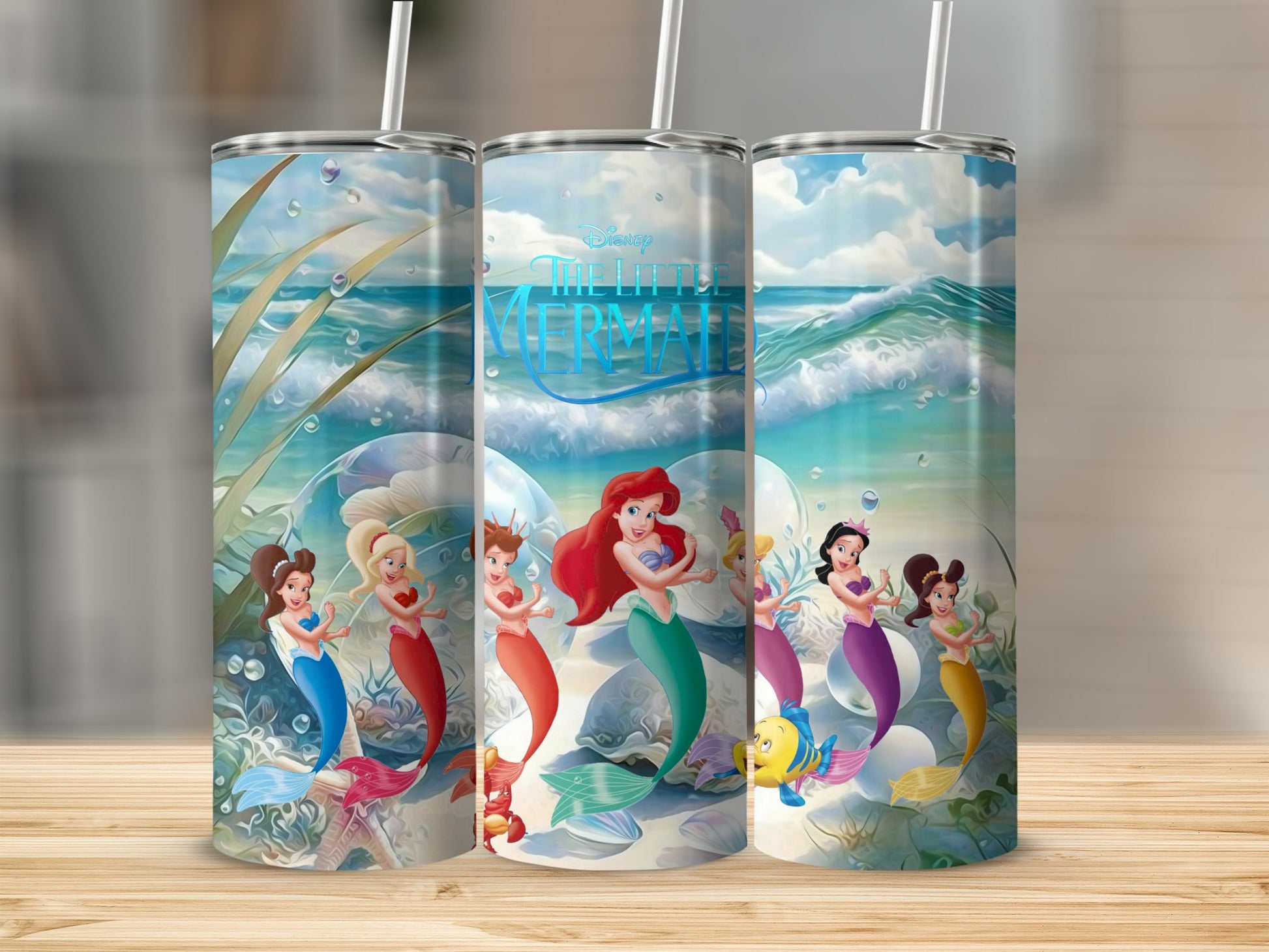 Disney The Little Mermaid Colorful Tumbler with Straw