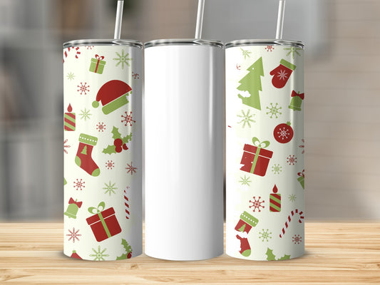 Festive Christmas Design Tumbler with Straw Product