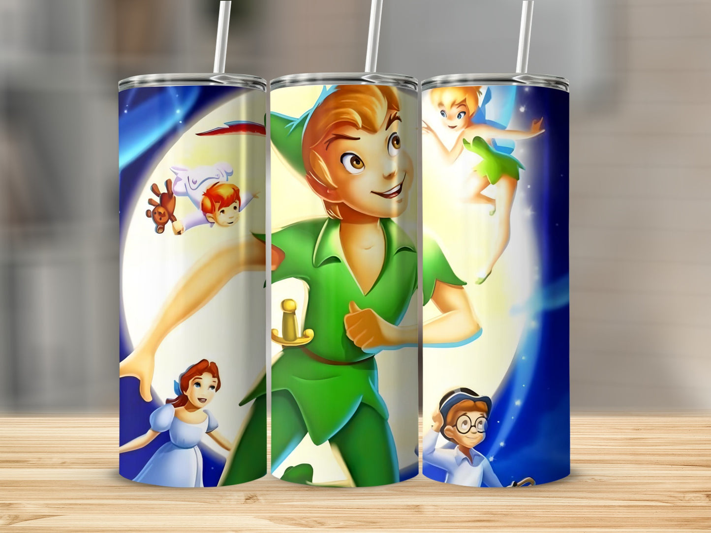 Peter Pan Themed Tumbler Featuring Iconic Characters