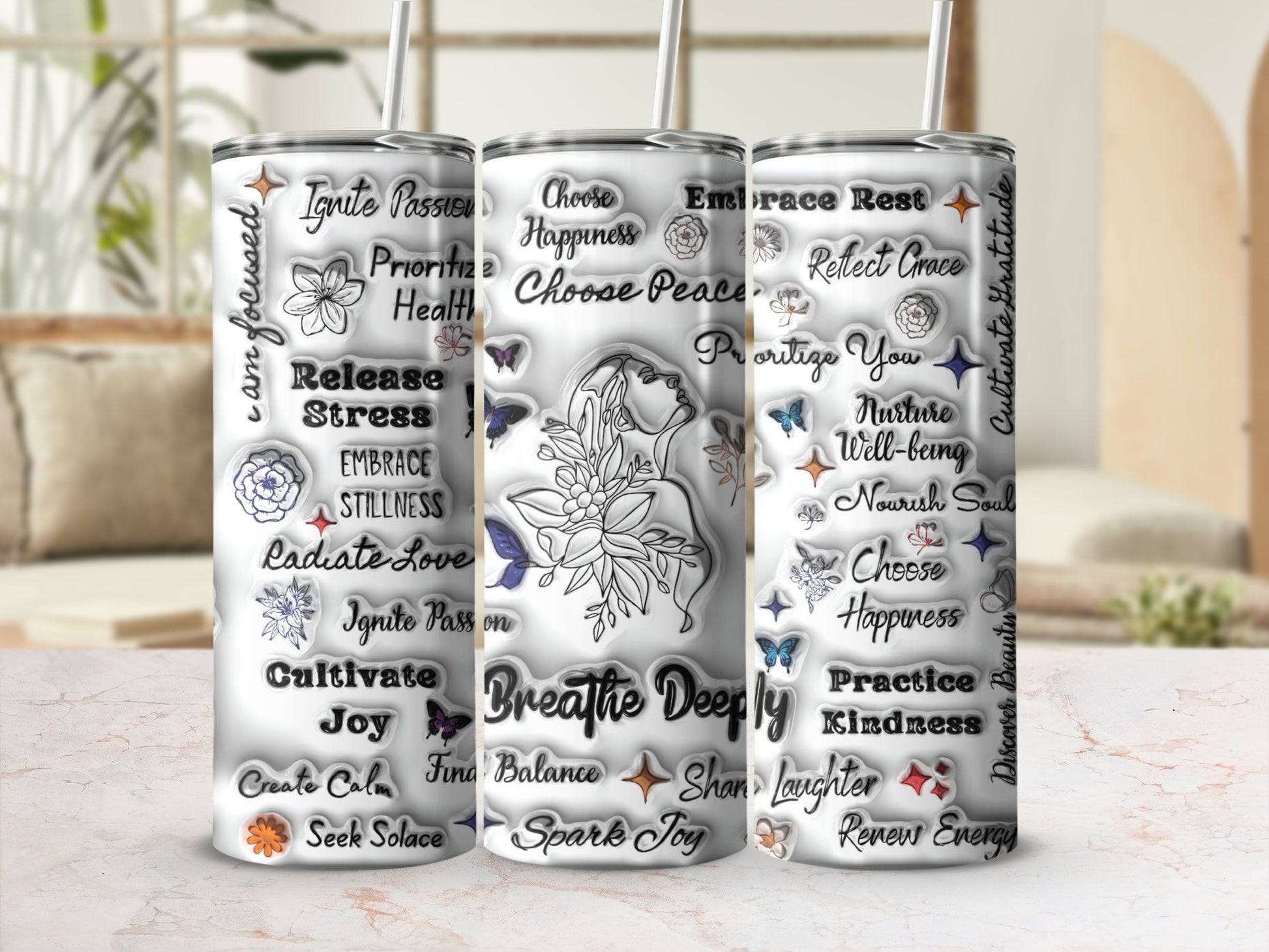 Motivational Empowerment Quotes Stainless Steel Flask