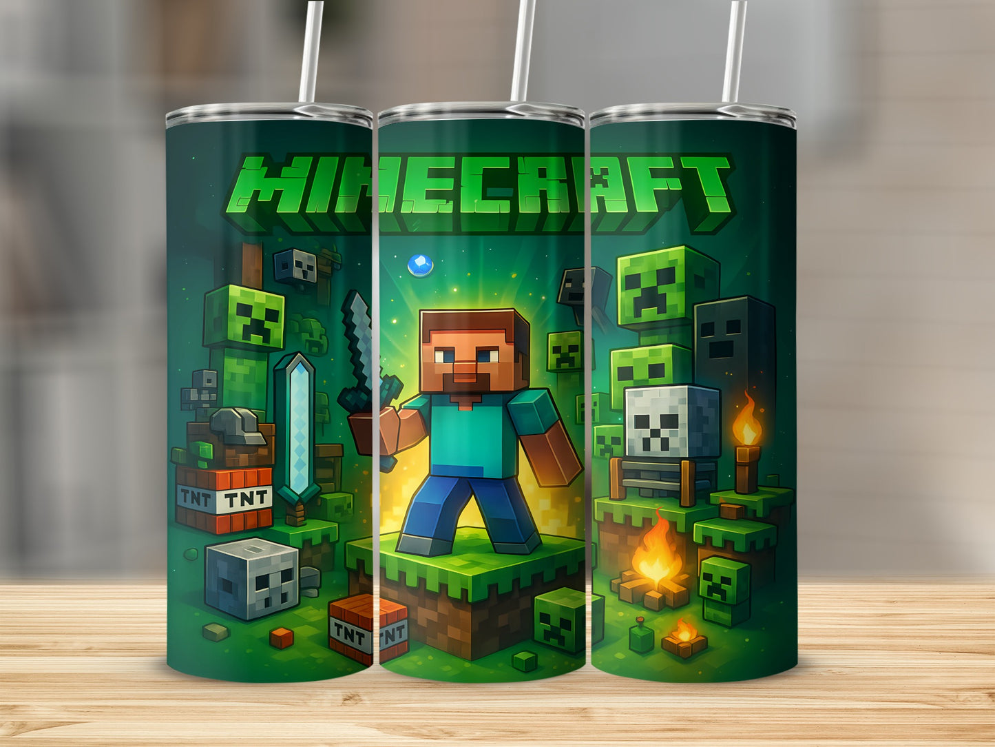 Minecraft Themed Triple Tumbler Collection