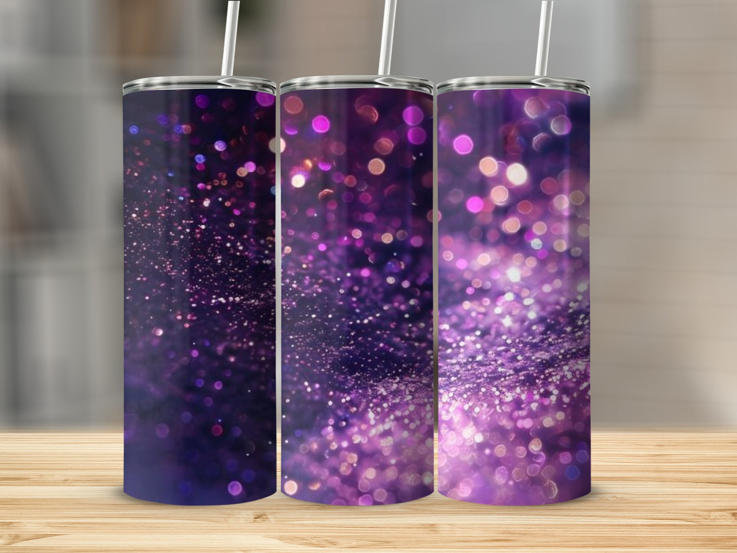 Elegant Purple Glitter Tumbler for Daily Use