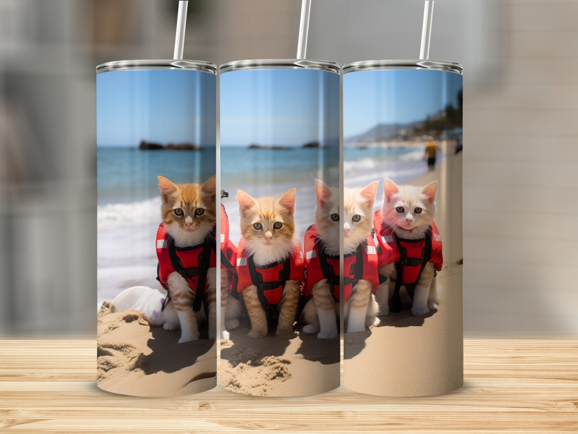 Kittens red life jackets beach ocean sand product type
Kittens, Cats, Beach, Ocean, Life vests, Life jackets, Red vests, Pet safety, Cute animals, Adorable pets, Sand, Summer fun, Sunny day, Animal lovers, Feline, Water play, Rescue pets, Little cats, Coastal scene, Outdoors