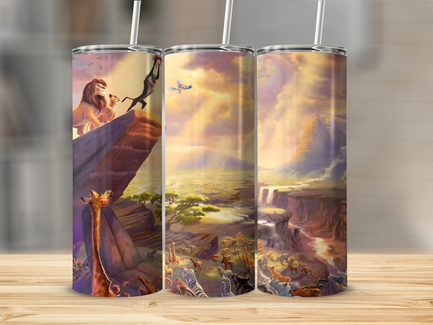 Colorful Lion King Themed Tumbler for Kids and Adults