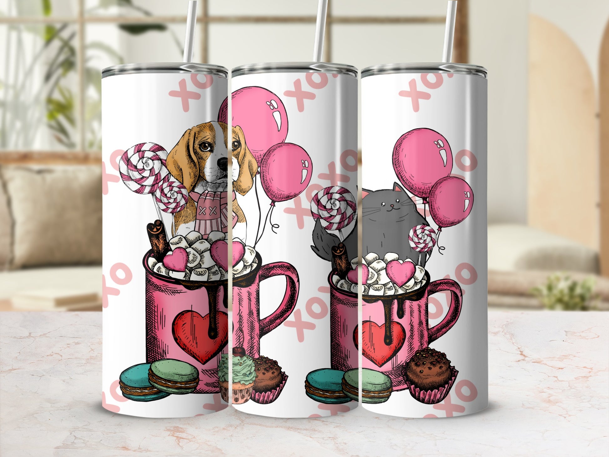 Adorable Pets with Sweets Insulated Tumbler Cup