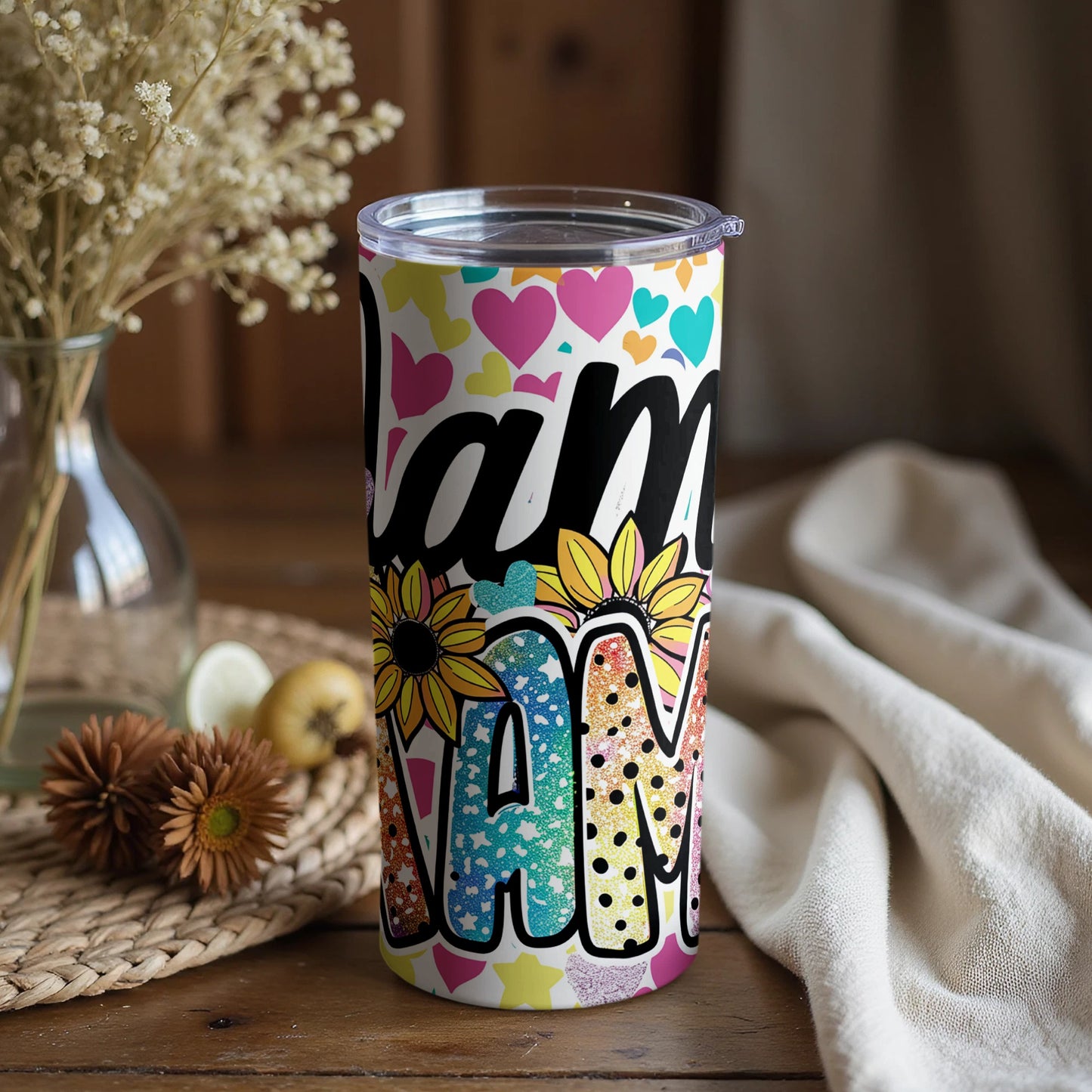 Colorful Multicolor Love Design Tumbler Cup