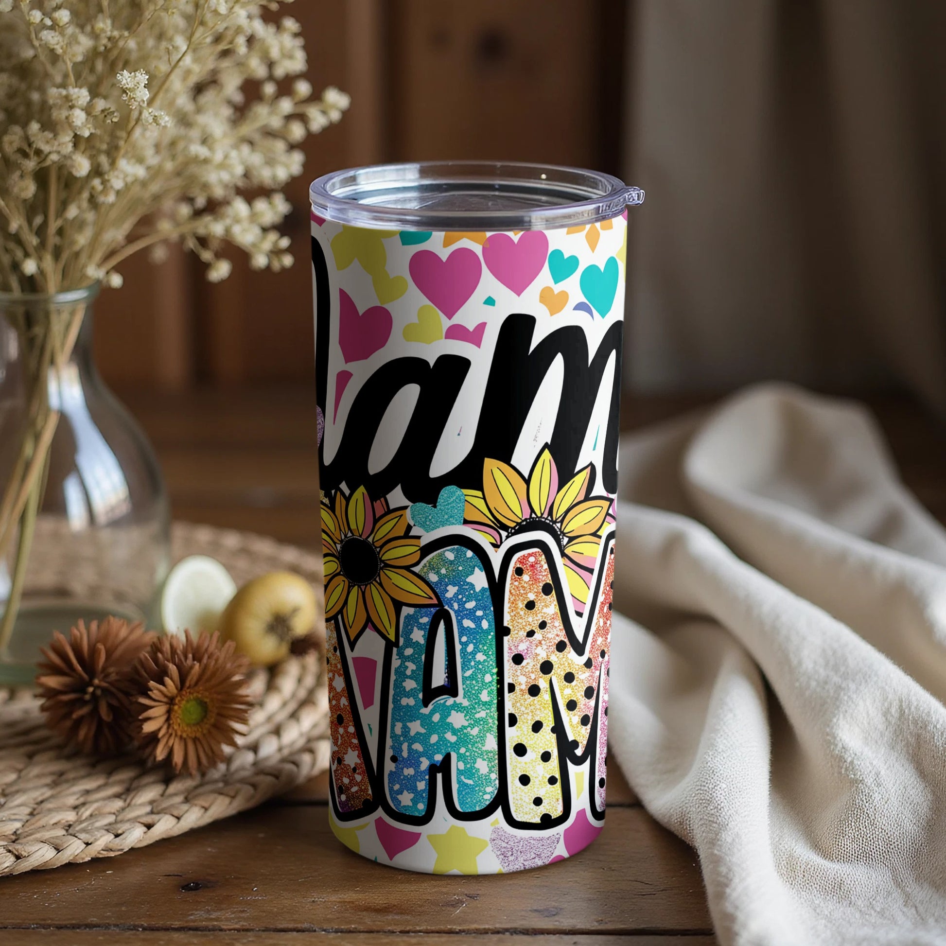 Colorful Multicolor Love Design Tumbler Cup