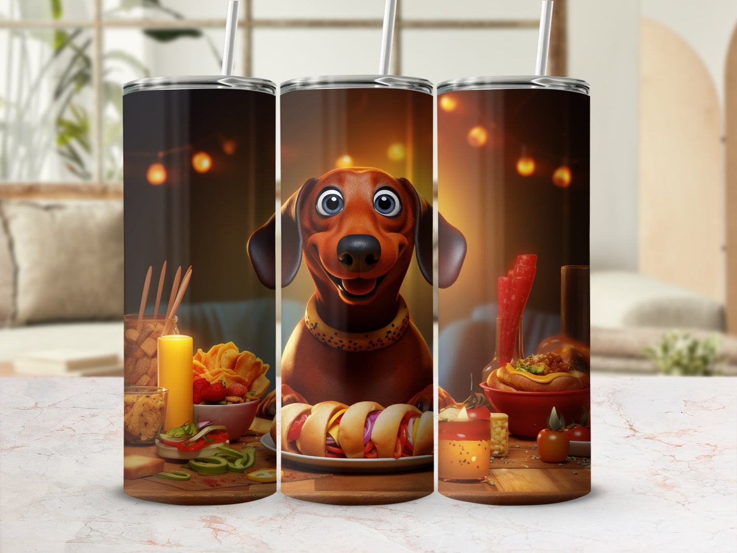 Smiling Dachshund Hot Dogs Dinner Feast Celebration product type
Dachshund
Wiener Dog
Sausage Dog
Cute Dog
Happy Dog
Cartoon Dog
Hot Dogs
Foodie Fun
Dinner Party
Celebration
Pet Lover Gift
Animal Theme
Tumbler
Drinkware
Beverage
Whimsical
Playful
Unique Design
Cozy Scene
Gourmet Feast
