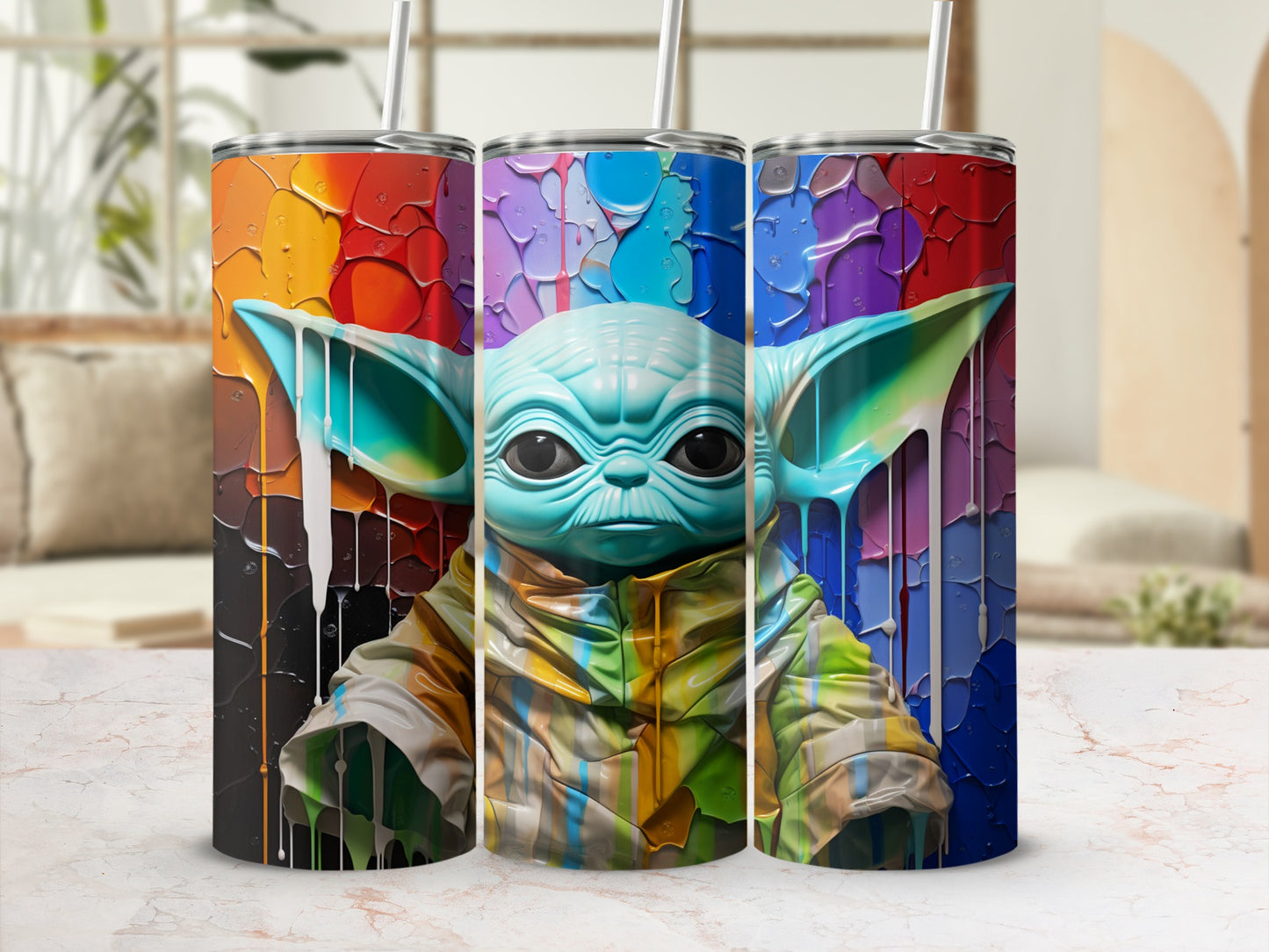 Colorful Alien Character Tumbler Insulated Drinkware