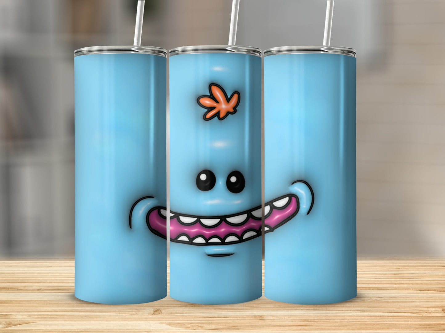 Rick and Morty Inspired Cartoon Face Design Tumblers