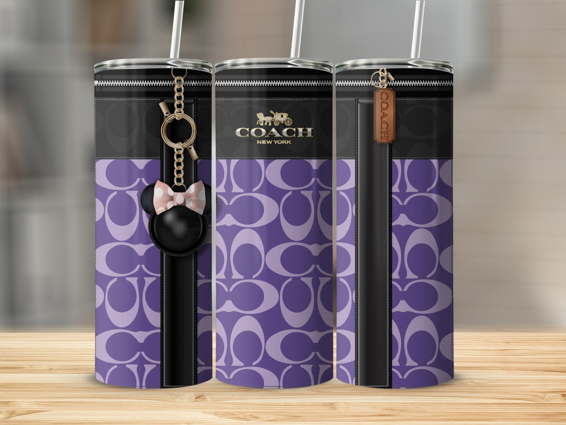 Coach New York Purple Designer Insulated Tumbler