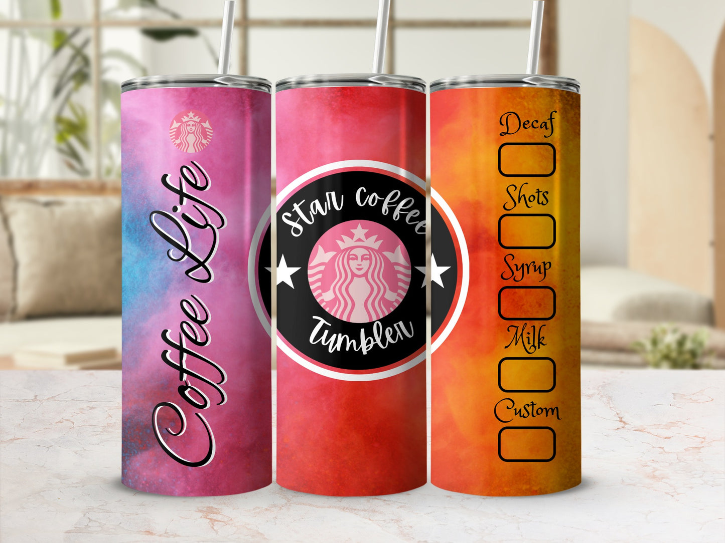Personalized Star Coffee Tumbler For Coffee Lovers