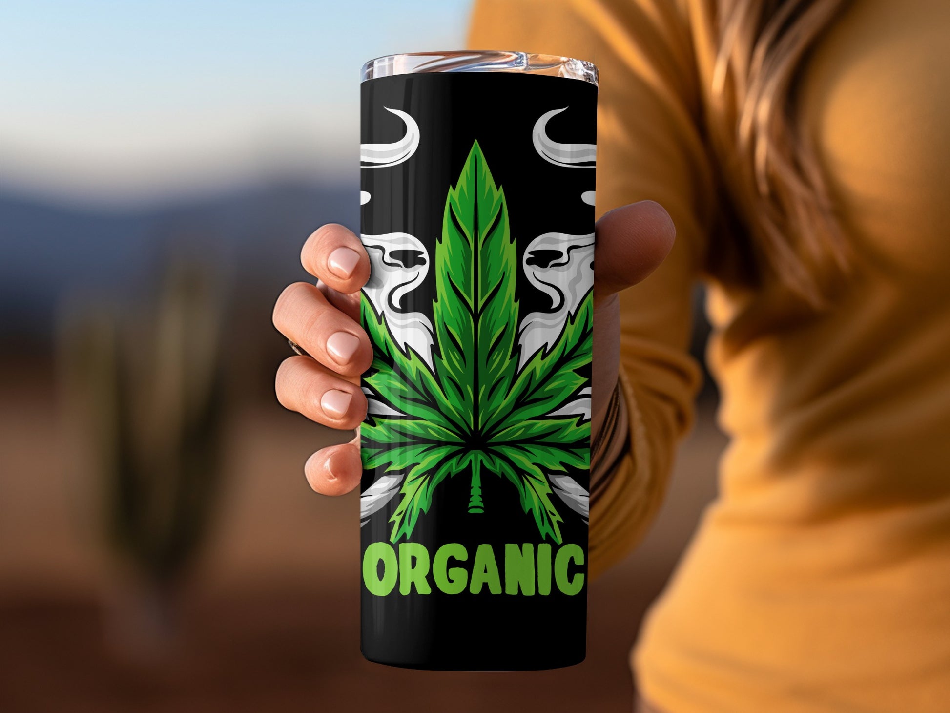 Organic Leaf Design Insulated Tumbler for Beverages