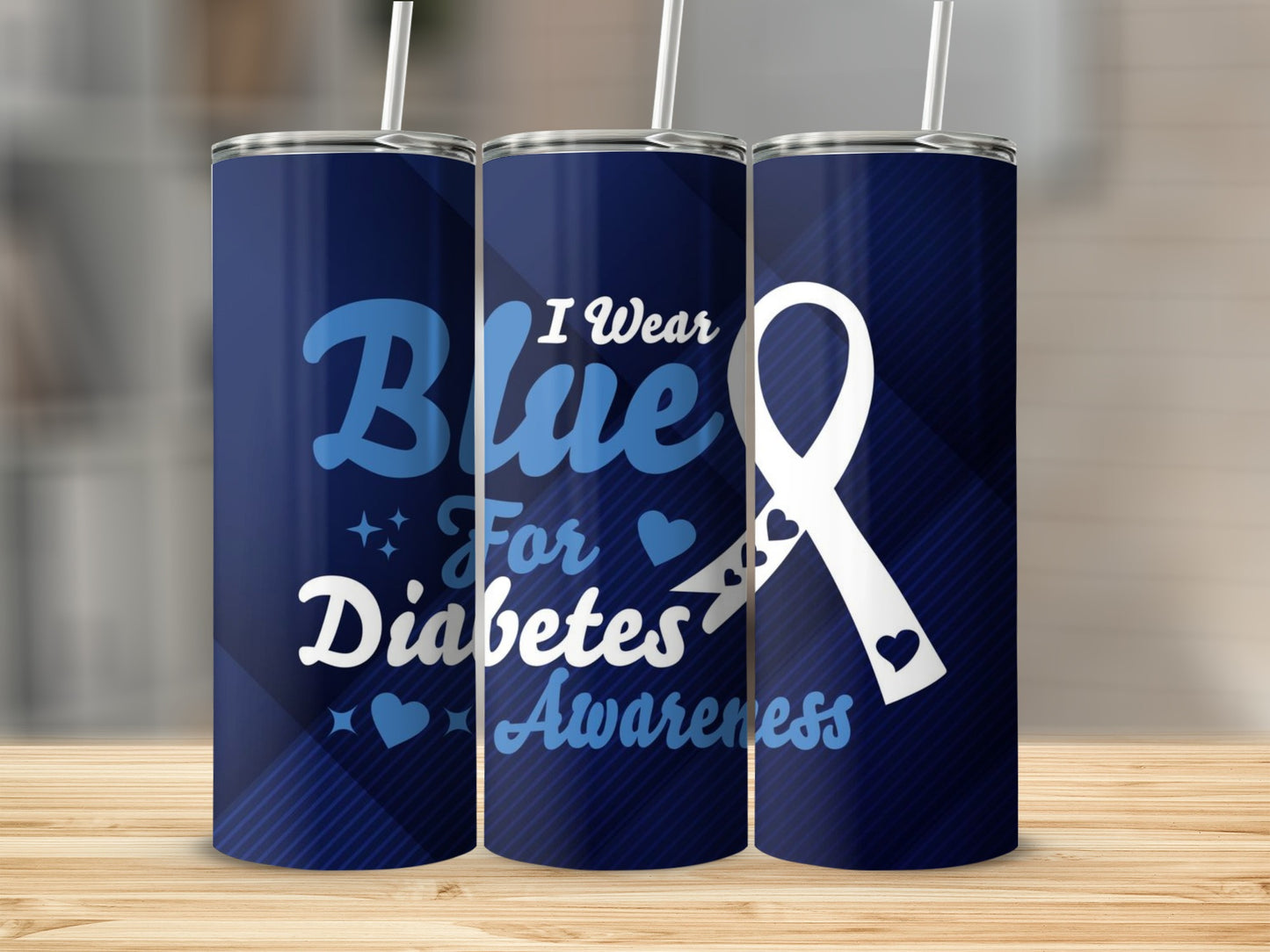 I Wear Blue for Diabetes Awareness Tumbler Cup