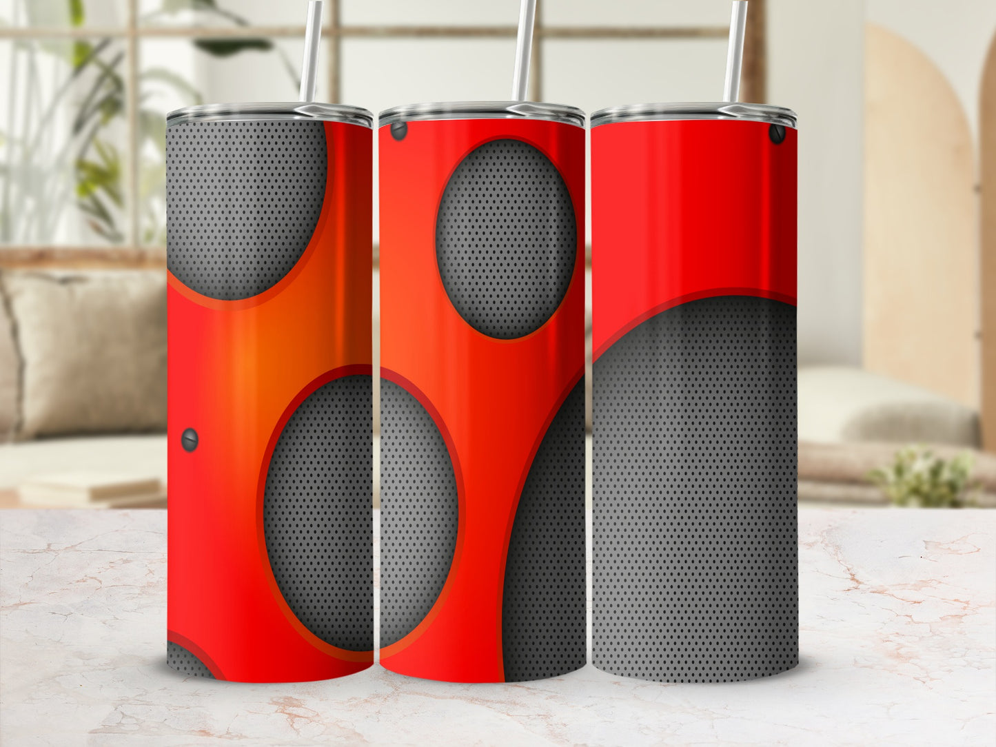 Red Orange Gradient Gray Perforated Dots Circular Design product type