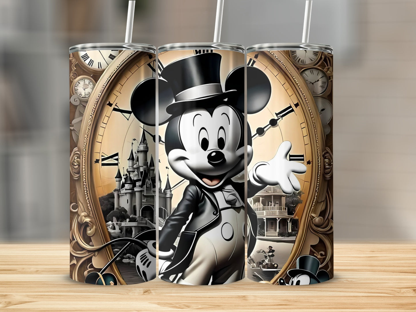 Classic Animated Character Tumbler with Clock Design