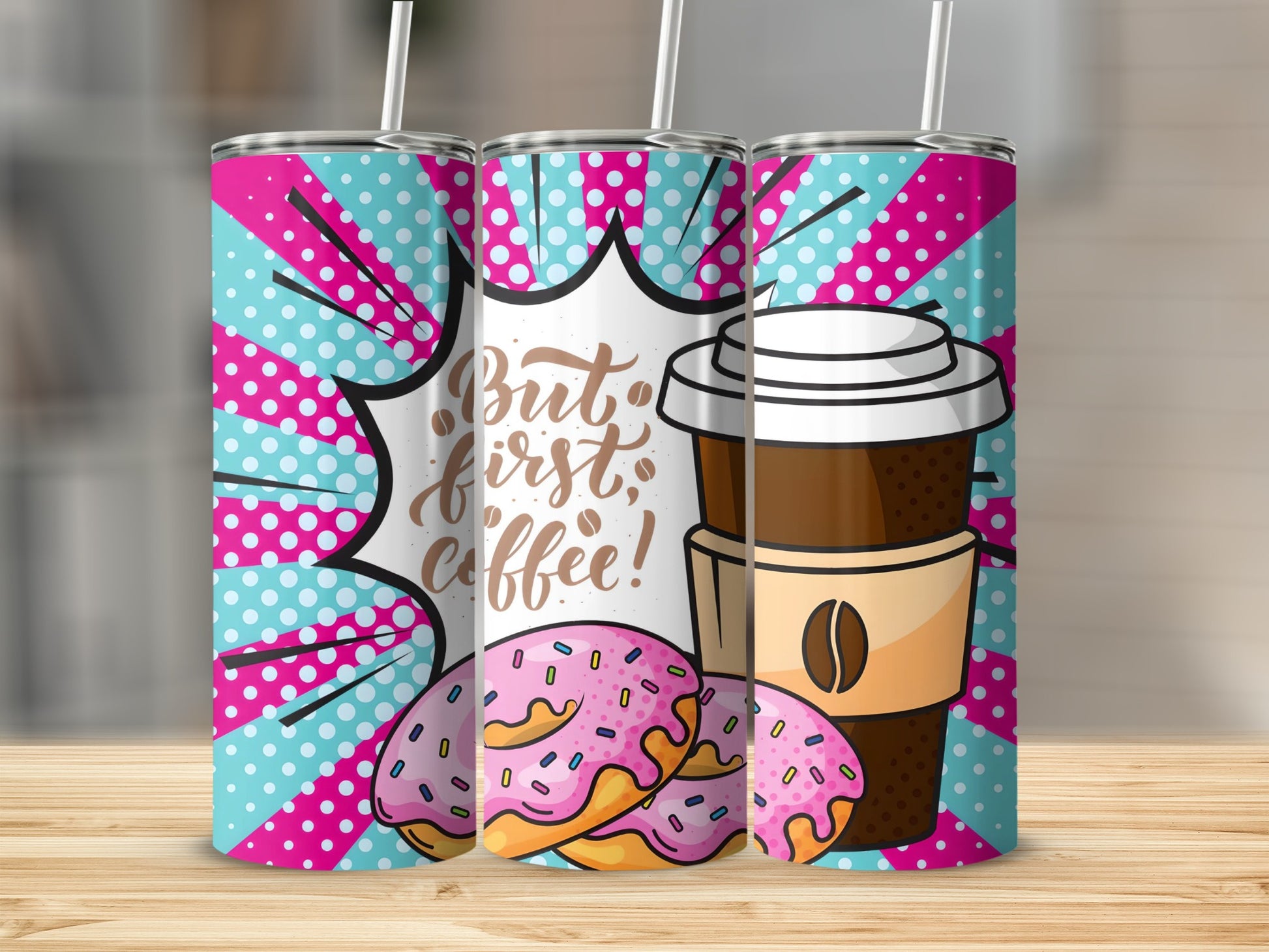 But First Coffee Donuts Design Tumbler Cup Product
