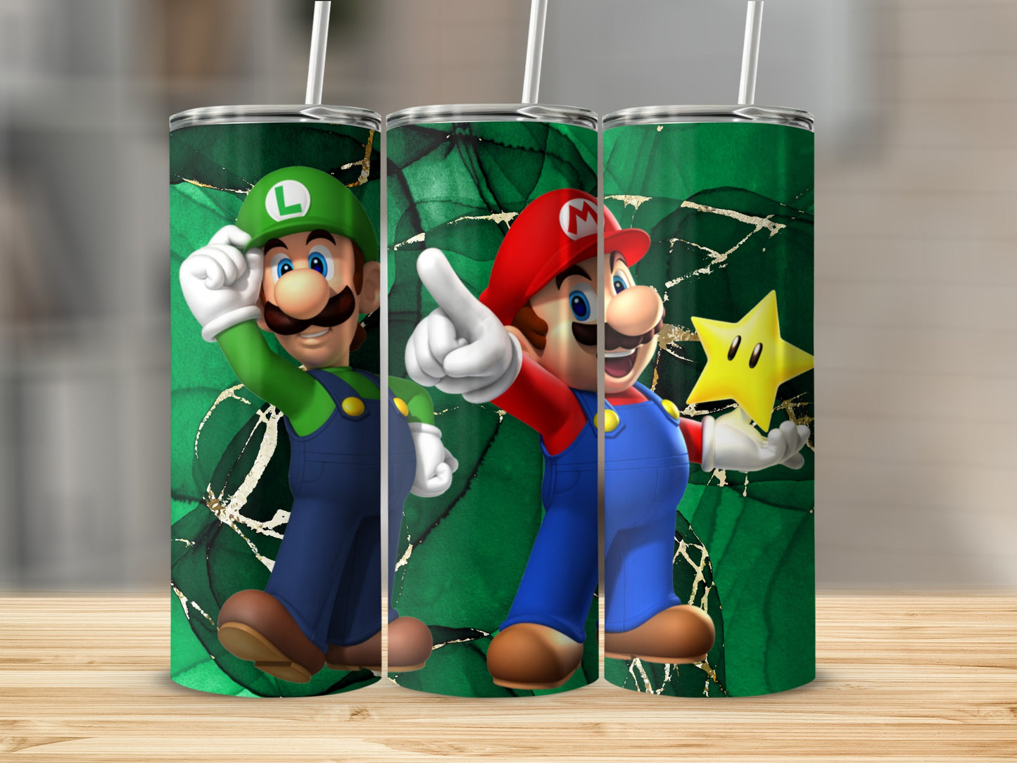 Mario and Luigi Themed Stainless Steel Tumbler Cup